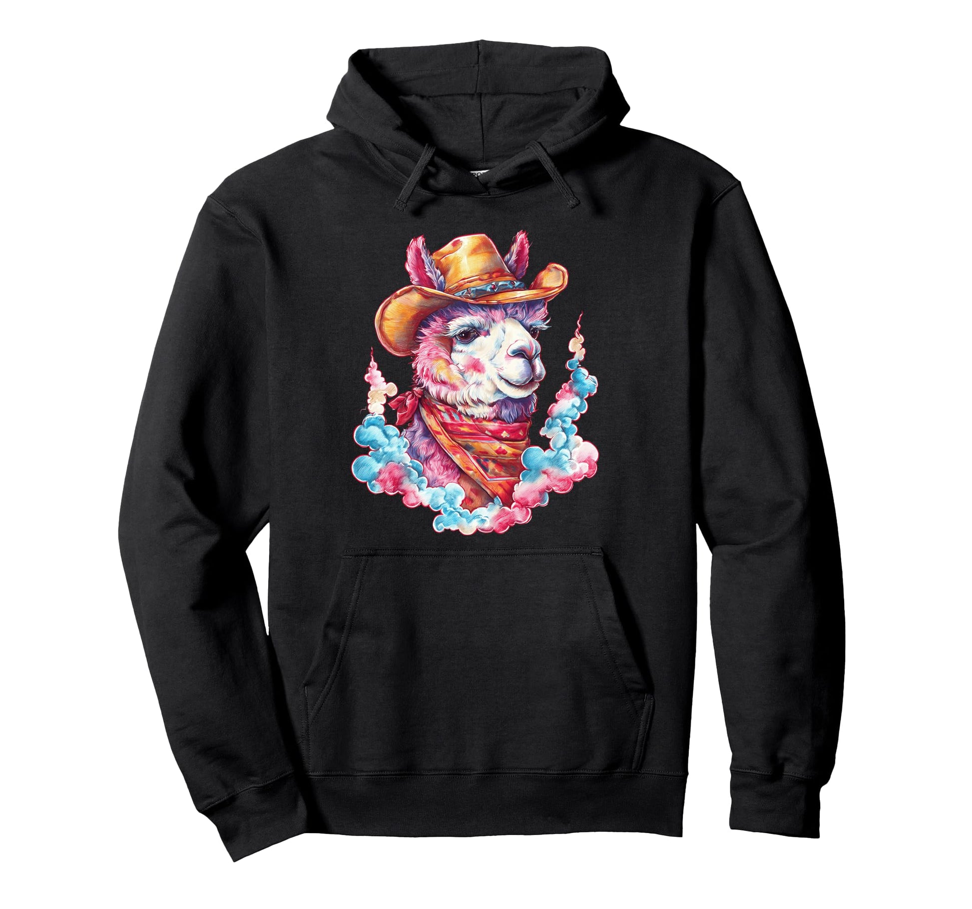 Llama Cowboy Rodeo Cowgirl Western Hoodie - Aesthetic Graphic Men Women - T-Shirt, Sweatshirt, Hoodie