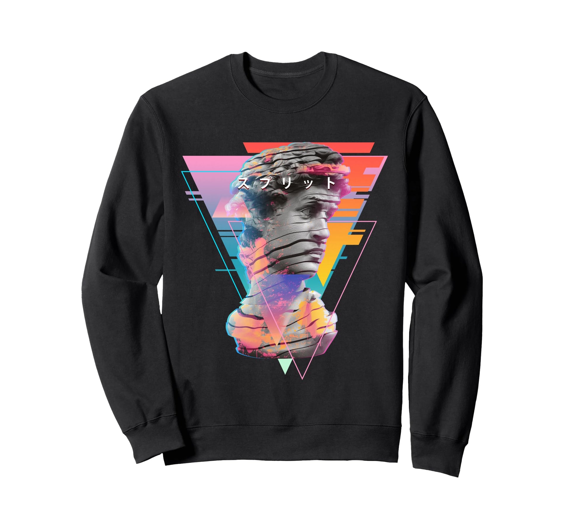 Vaporwave Statue David Bust Sweatshirt - Fun Novelty Design Unisex - T-Shirt, Sweatshirt, Hoodie