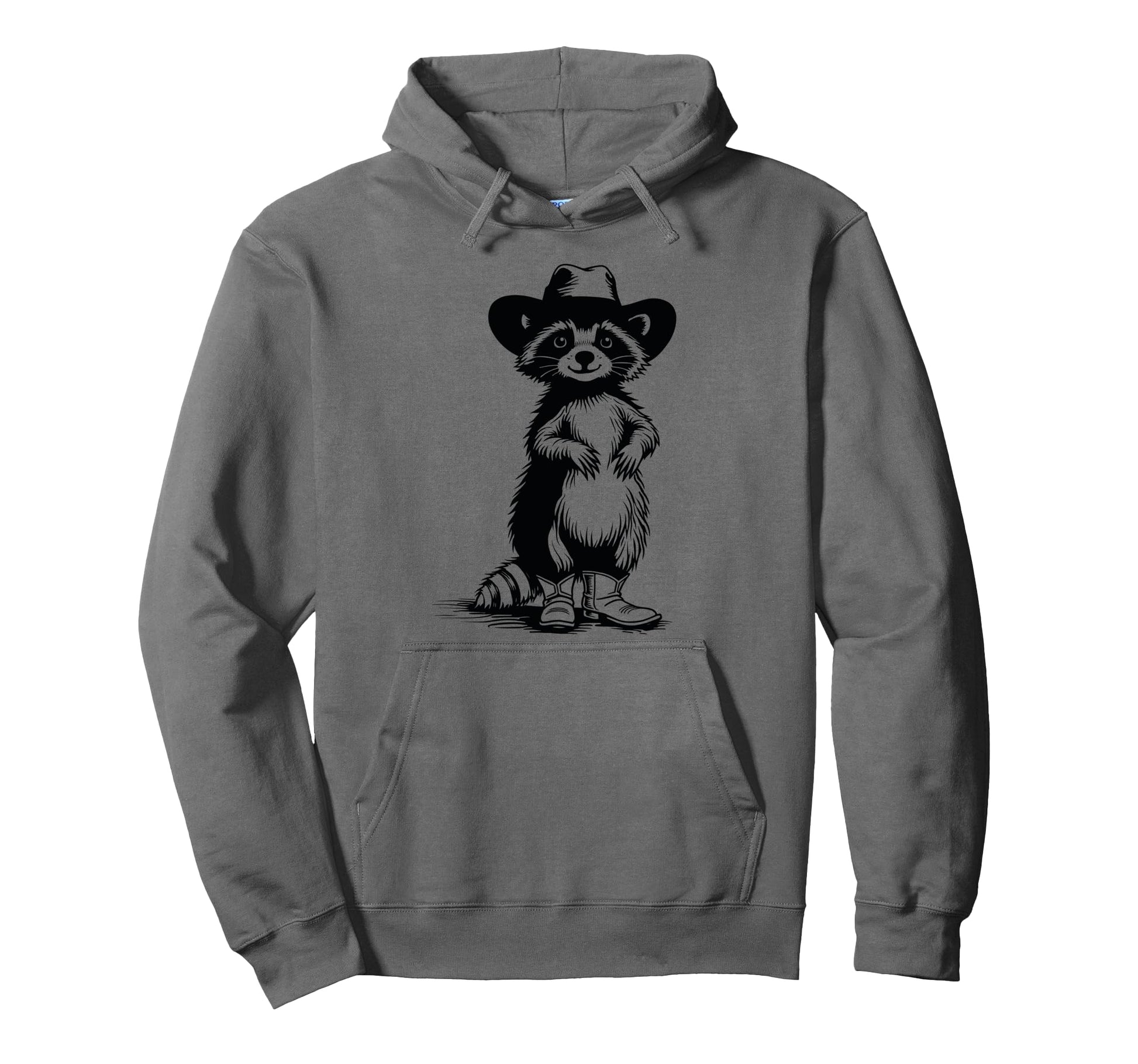 Raccoon Western Funny Cowboy Cowgirl Hoodie - Unique Graphic for Adults - T-Shirt, Sweatshirt, Hoodie