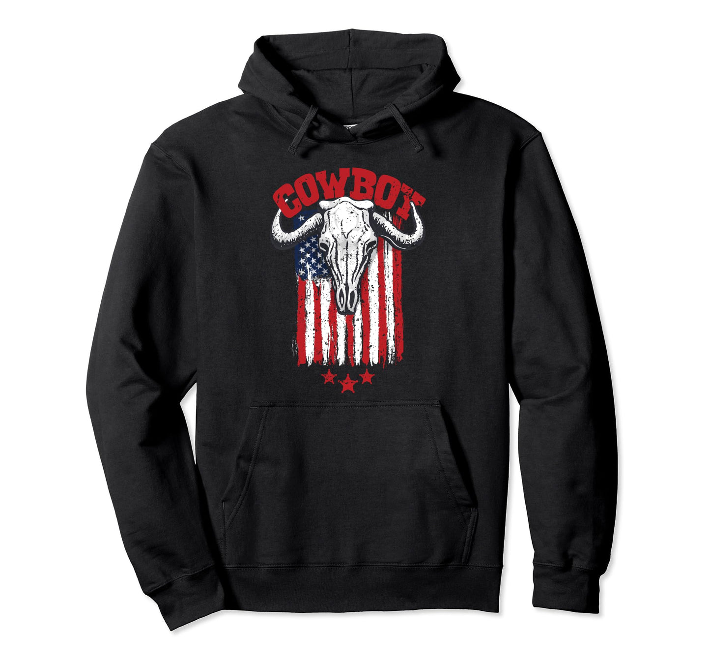 Cowboy Usa Flag Hoodie - Novelty Apparel Unisex - T-Shirt, Sweatshirt, Hoodie