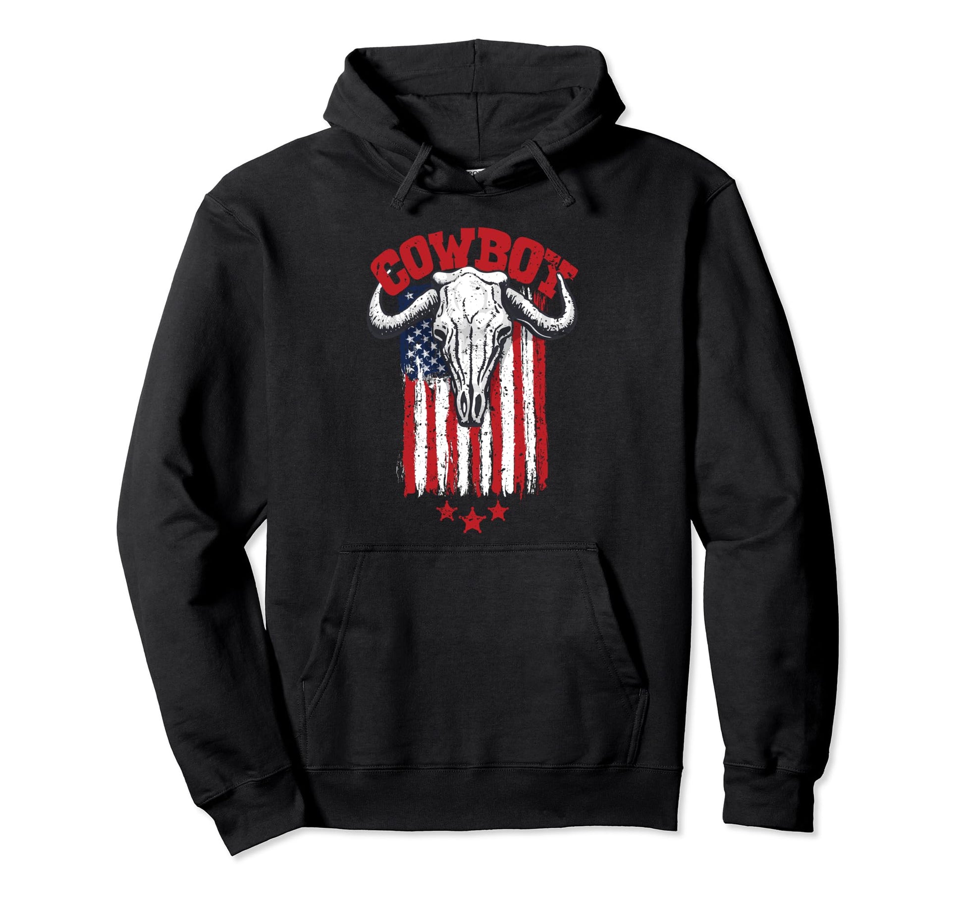 Cowboy Usa Flag Hoodie - Novelty Apparel Unisex - T-Shirt, Sweatshirt, Hoodie
