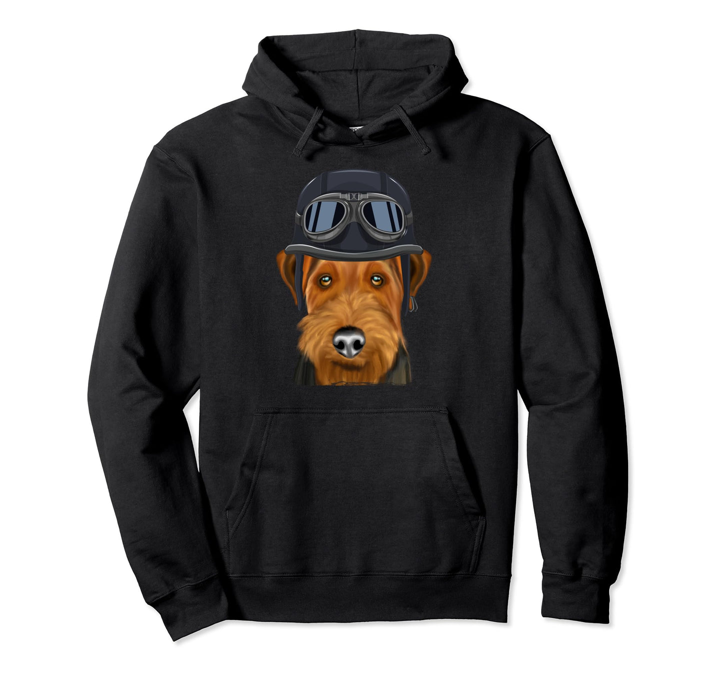 Funny Motorcycle Helmet Welsh Terrier Hoodie - Casual Everyday Wear Unisex - T-Shirt, Sweatshirt, Hoodie
