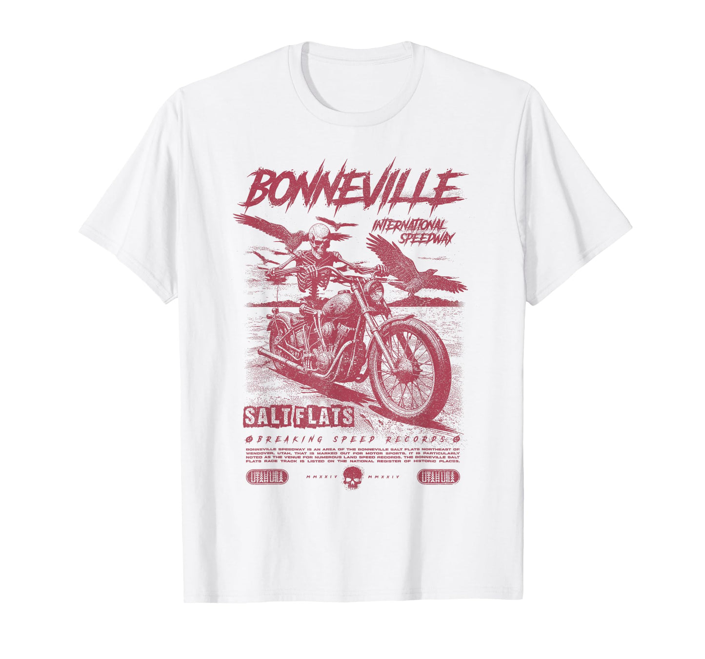 Bonneville Salt Flats Motorcycle Racing T-Shirt - Graphic Print for Adults - T-Shirt, Sweatshirt, Hoodie
