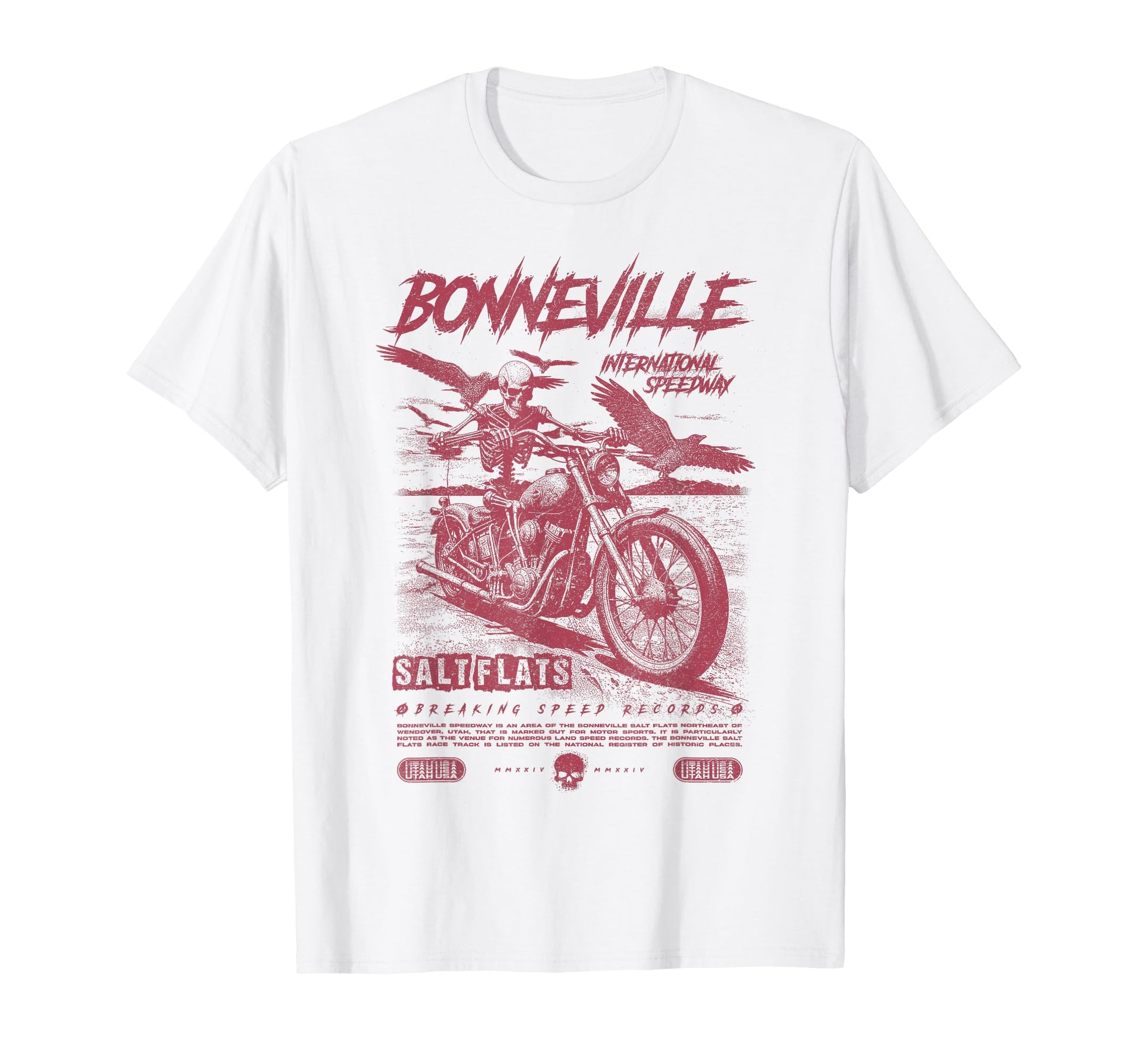 Bonneville Salt Flats Motorcycle Racing T-Shirt - Graphic Print for Adults - T-Shirt, Sweatshirt, Hoodie