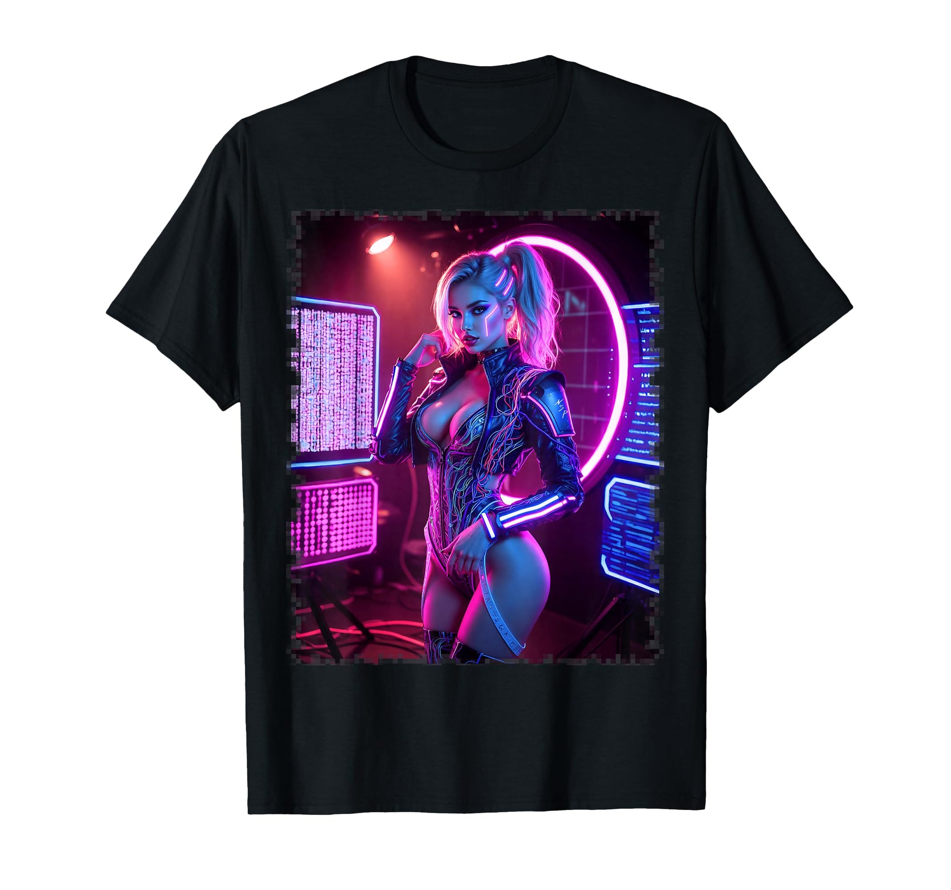 Sexy Sexy Cyberpunk Pinup T-Shirt - Fun Novelty Design for Adults - T-Shirt, Sweatshirt, Hoodie