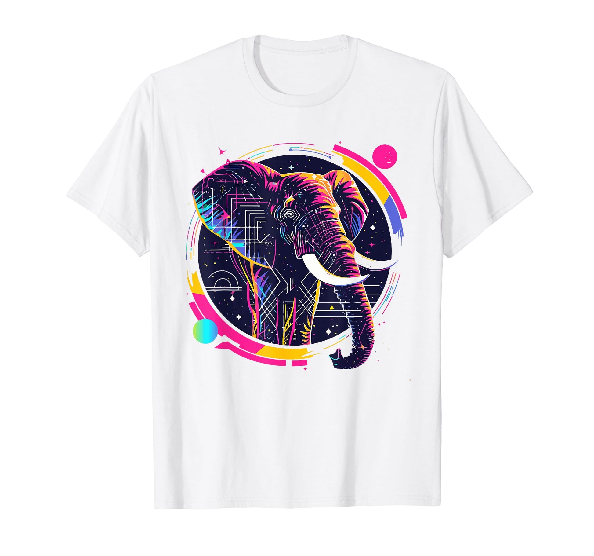 Elephant 80S Synthwave Africa Elephant T-Shirt - Trendy Graphic Men Women - T-Shirt, Sweatshirt, Hoodie
