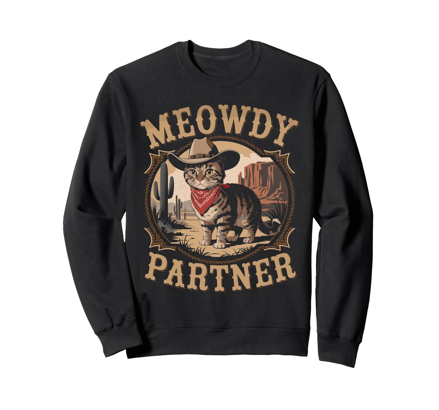 Meowdy Partner Funny Country Cat Sweatshirt - Aesthetic Graphic Men Women - T-Shirt, Sweatshirt, Hoodie