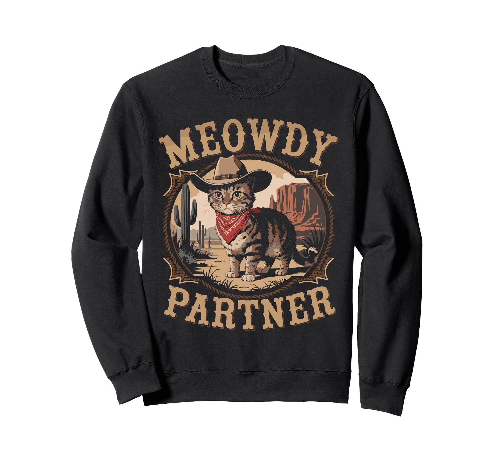 Meowdy Partner Funny Country Cat Sweatshirt - Aesthetic Graphic Men Women - T-Shirt, Sweatshirt, Hoodie