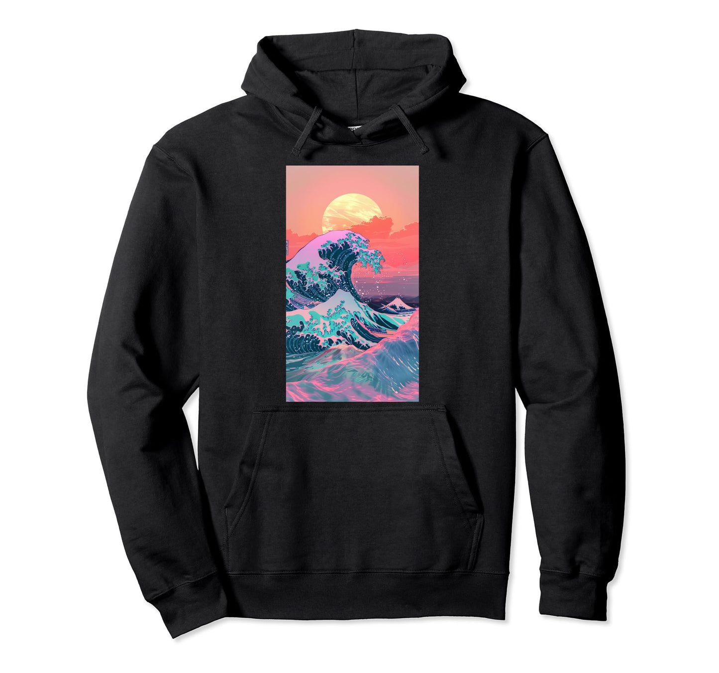 Vaporwave Aesthetic Great Ocean Wave Hoodie - Streetwear Style Men Women - T-Shirt, Sweatshirt, Hoodie
