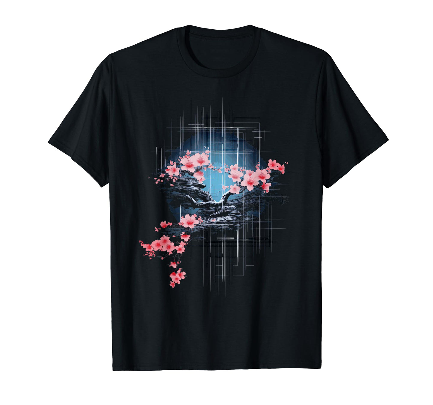 Japanese Cherry Blossom Vaporwave T-Shirt - Aesthetic Graphic for Adults - T-Shirt, Sweatshirt, Hoodie