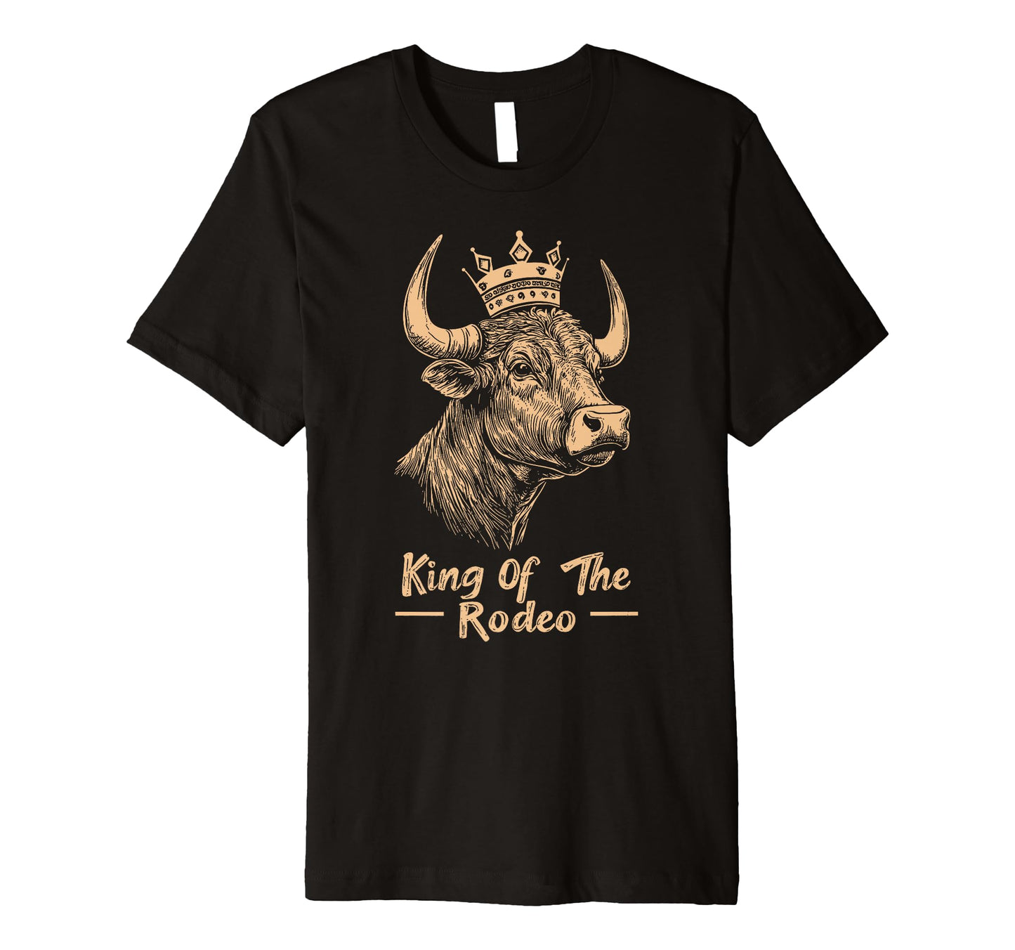 King Rodeo Wild West Cowboy Bull T-Shirt - Fun Novelty Design for Adults - T-Shirt, Sweatshirt, Hoodie