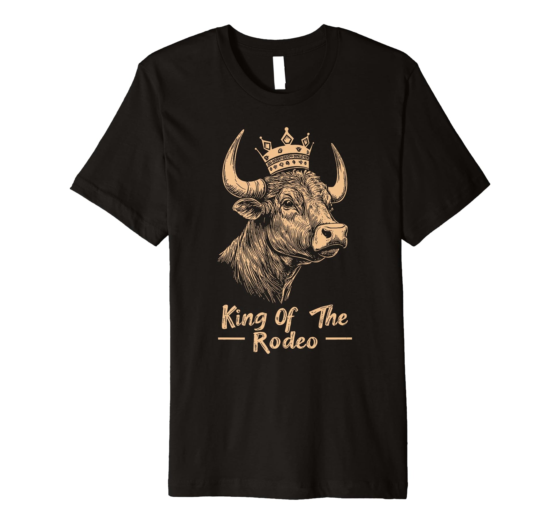 King Rodeo Wild West Cowboy Bull T-Shirt - Fun Novelty Design for Adults - T-Shirt, Sweatshirt, Hoodie