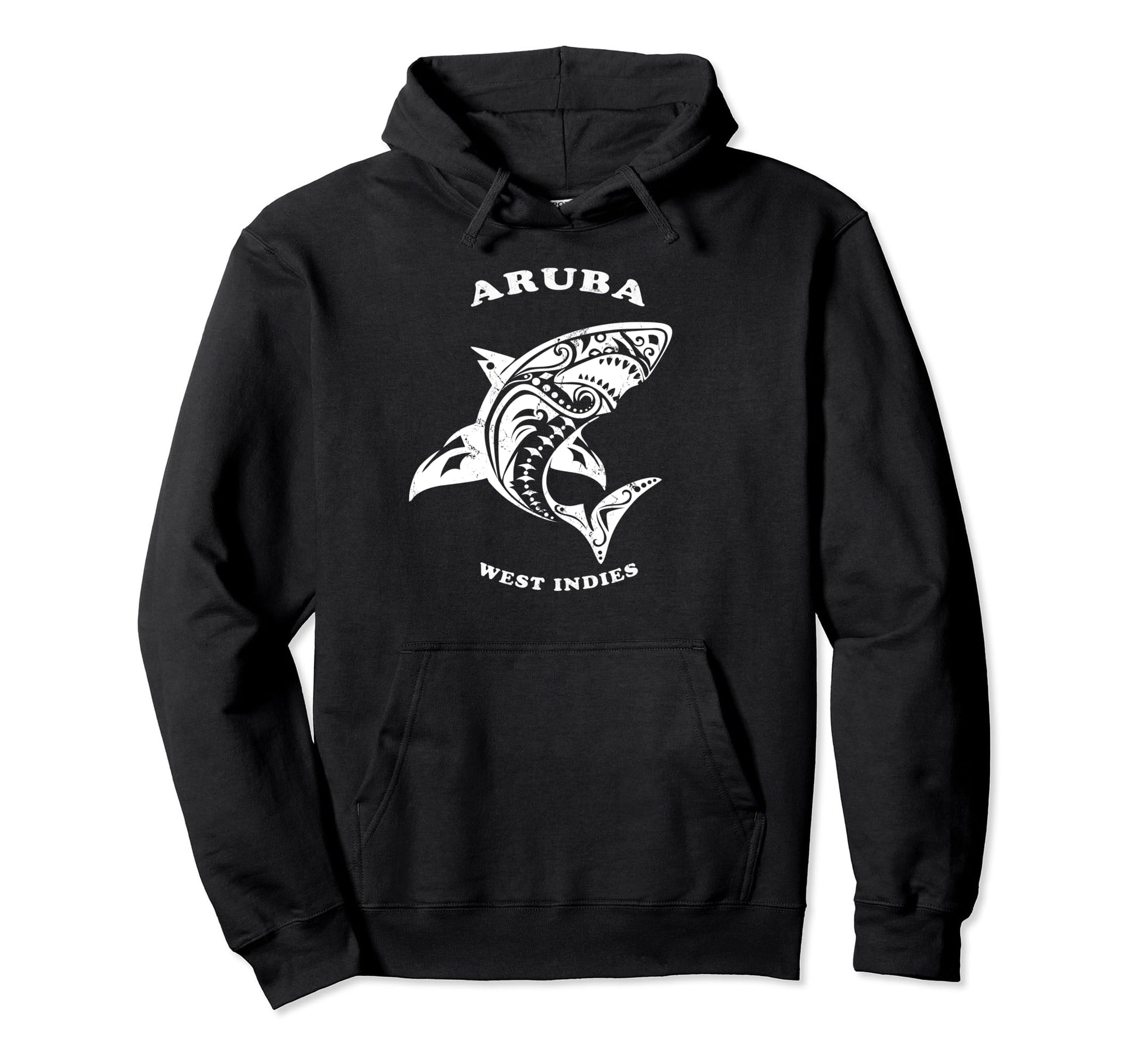 Aruba West Indies Tribal Shark Vacation Hoodie - Custom Art Print Unisex - T-Shirt, Sweatshirt, Hoodie
