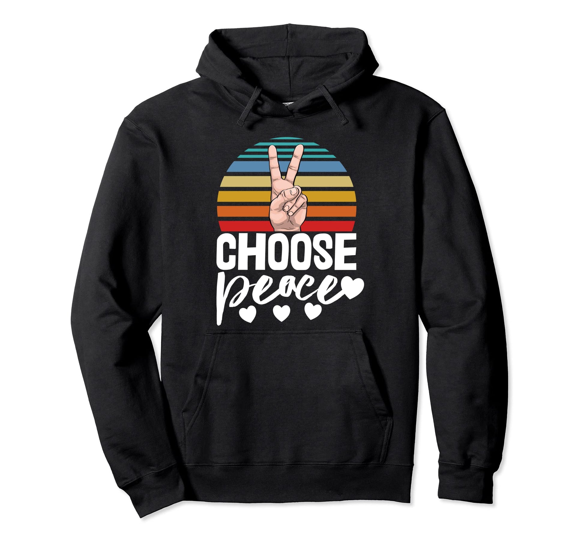 Choose Peace Love Funny Sunset Hoodie - Casual Everyday Wear for Adults - T-Shirt, Sweatshirt, Hoodie