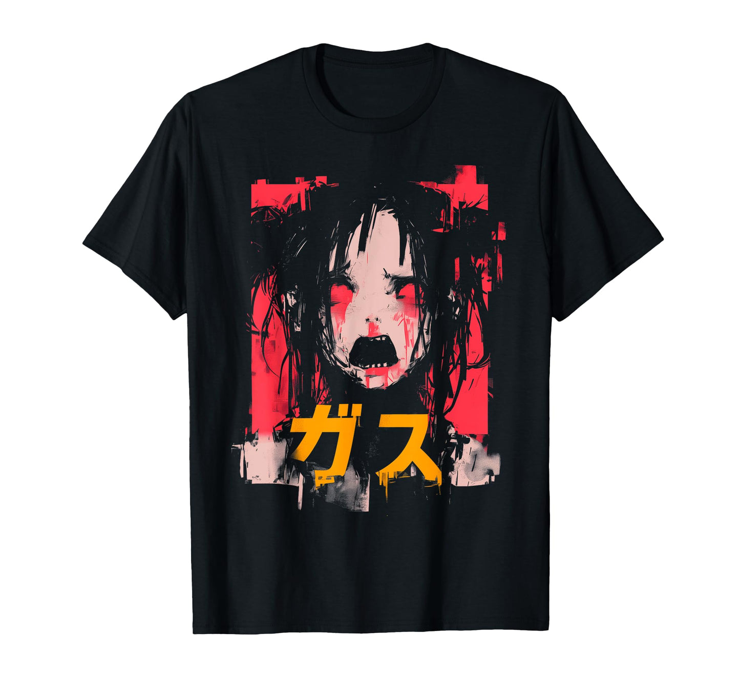 Goth Grunge Demon Anime Waifu Horror T-Shirt - Minimalist Print for Adults - T-Shirt, Sweatshirt, Hoodie