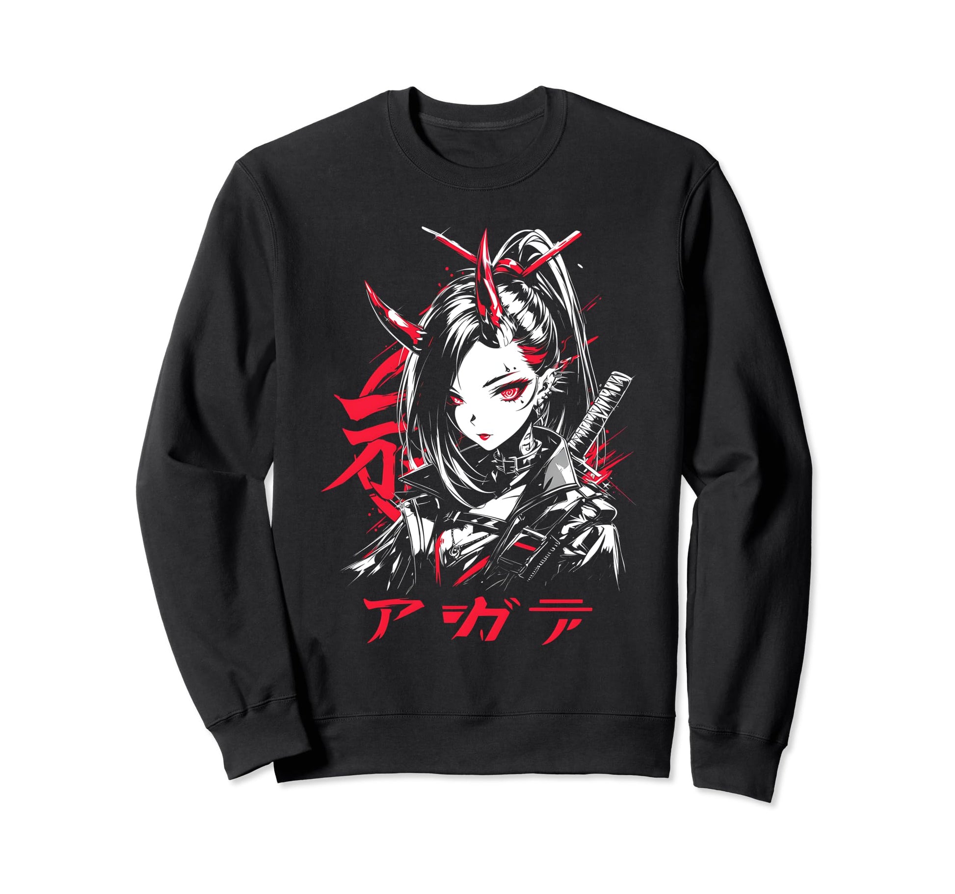 Goth Grunge Demon Anime Waifu Horror Sweatshirt - Graphic Print for Adults - T-Shirt, Sweatshirt, Hoodie