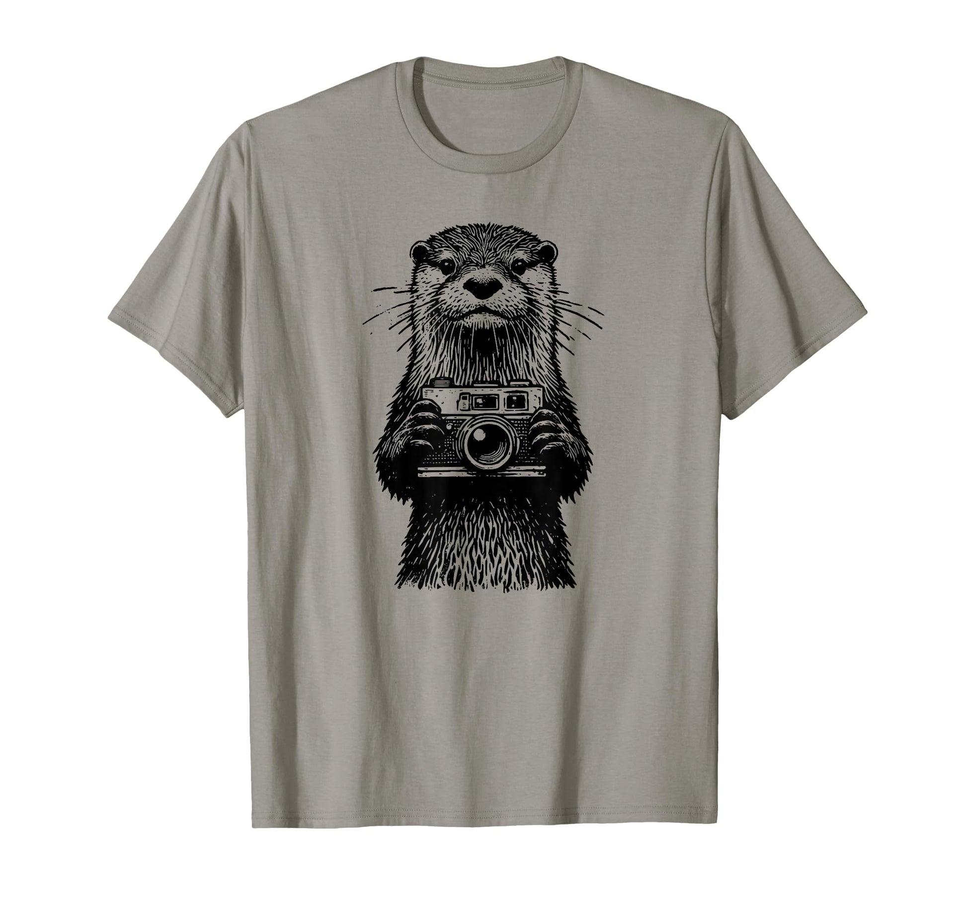 Otter Camera Animal Photographer T-Shirt - Unique Graphic for Adults - T-Shirt, Sweatshirt, Hoodie