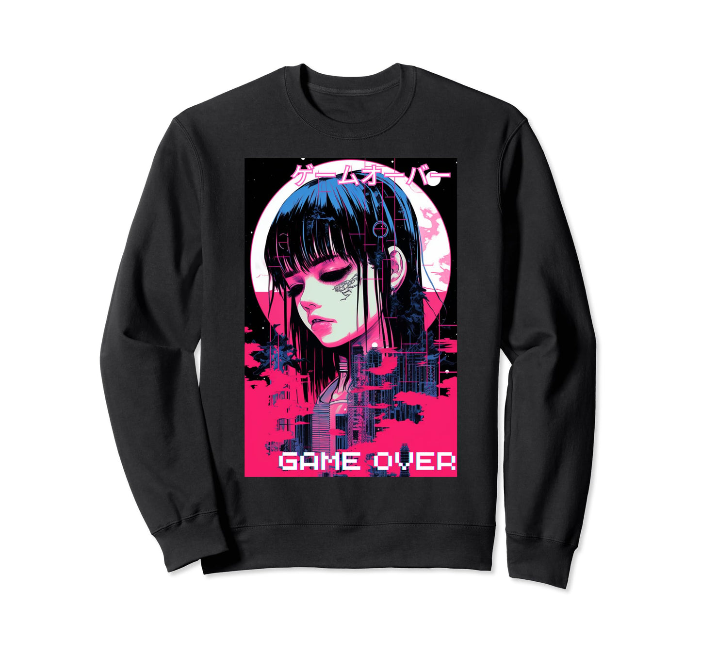 Japanese Vaporwave Sad Anime Indie Sweatshirt - Graphic Print Unisex - T-Shirt, Sweatshirt, Hoodie