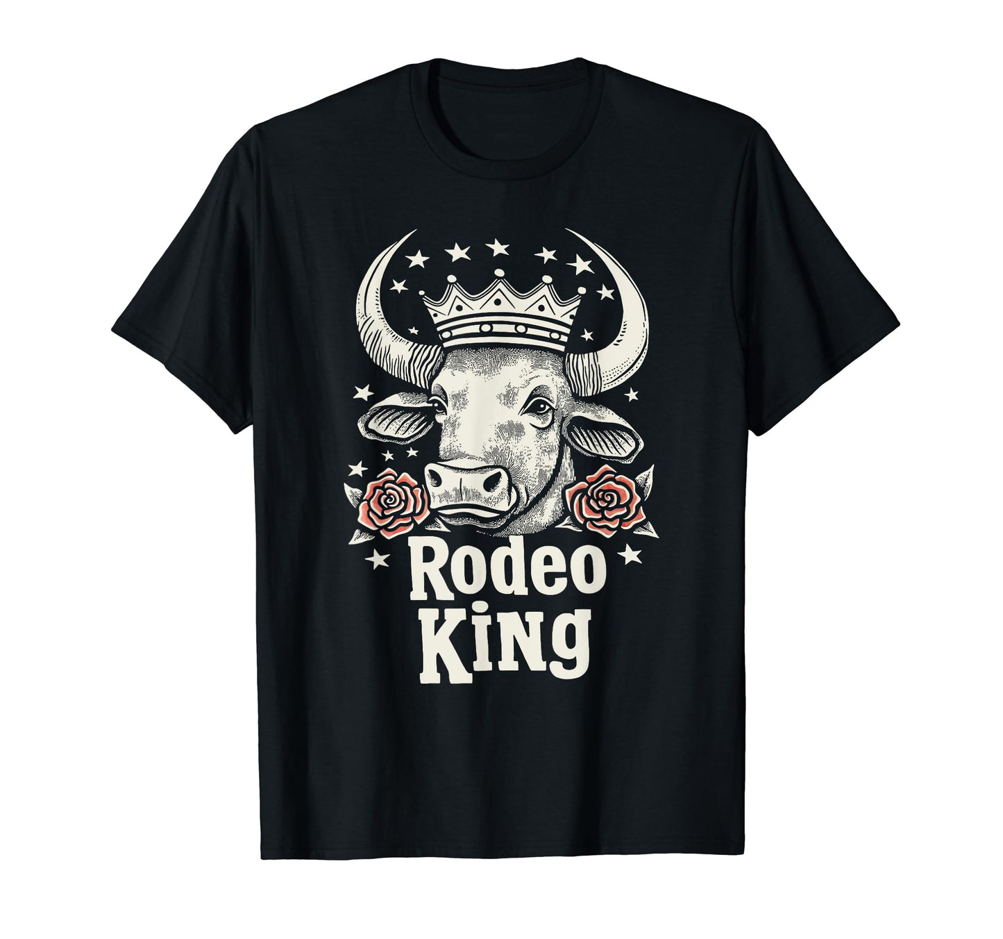 Rodeo King Wild West Mens Cowboy Bull T-Shirt - Minimalist Print Men Women - T-Shirt, Sweatshirt, Hoodie
