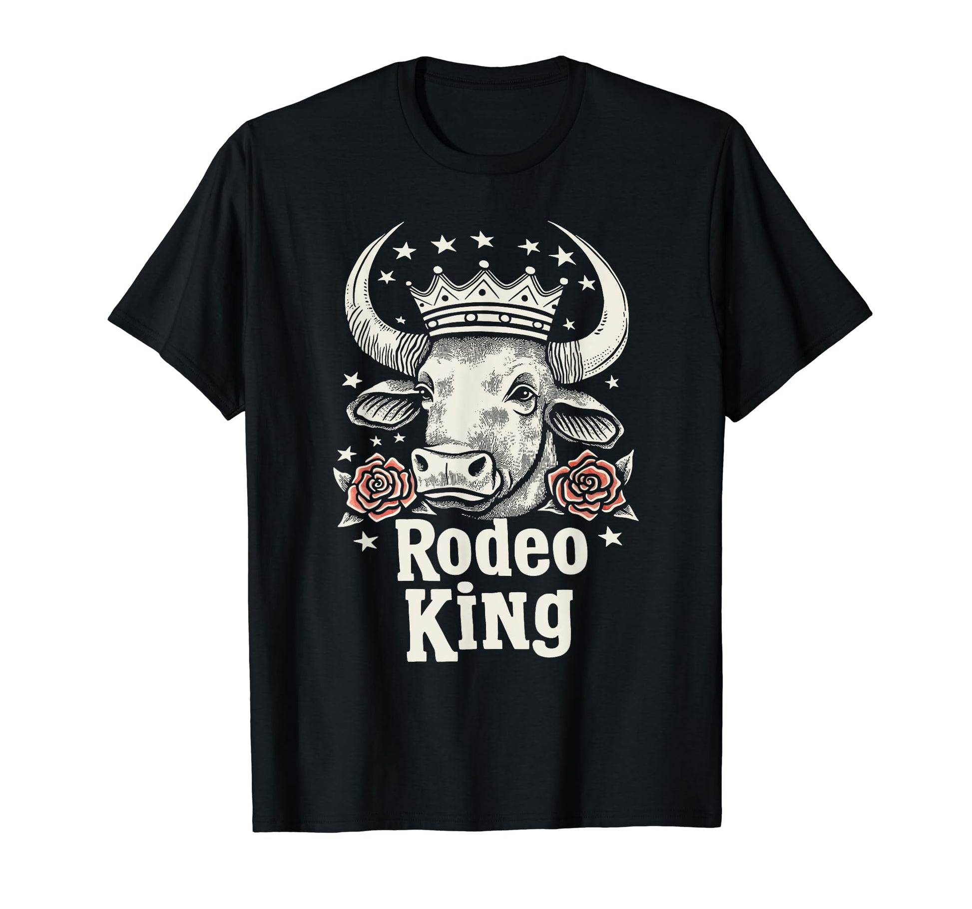 Rodeo King Wild West Mens Cowboy Bull T-Shirt - Minimalist Print Men Women - T-Shirt, Sweatshirt, Hoodie