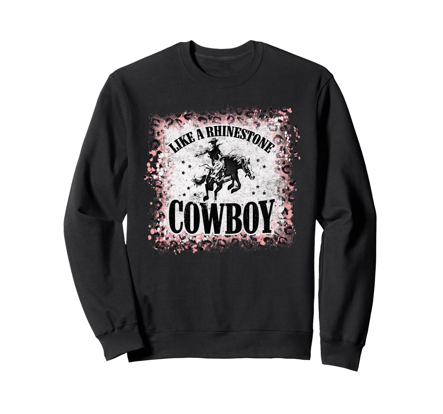 Leopard Bleached Like Rhinestone Sweatshirt - Casual Everyday Wear Unisex - T-Shirt, Sweatshirt, Hoodie