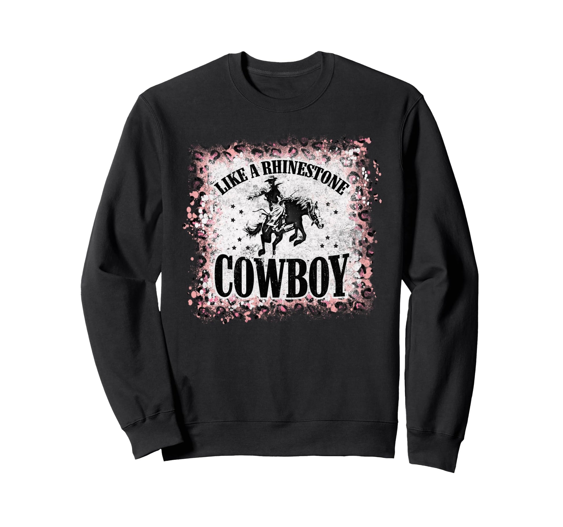 Leopard Bleached Like Rhinestone Sweatshirt - Casual Everyday Wear Unisex - T-Shirt, Sweatshirt, Hoodie