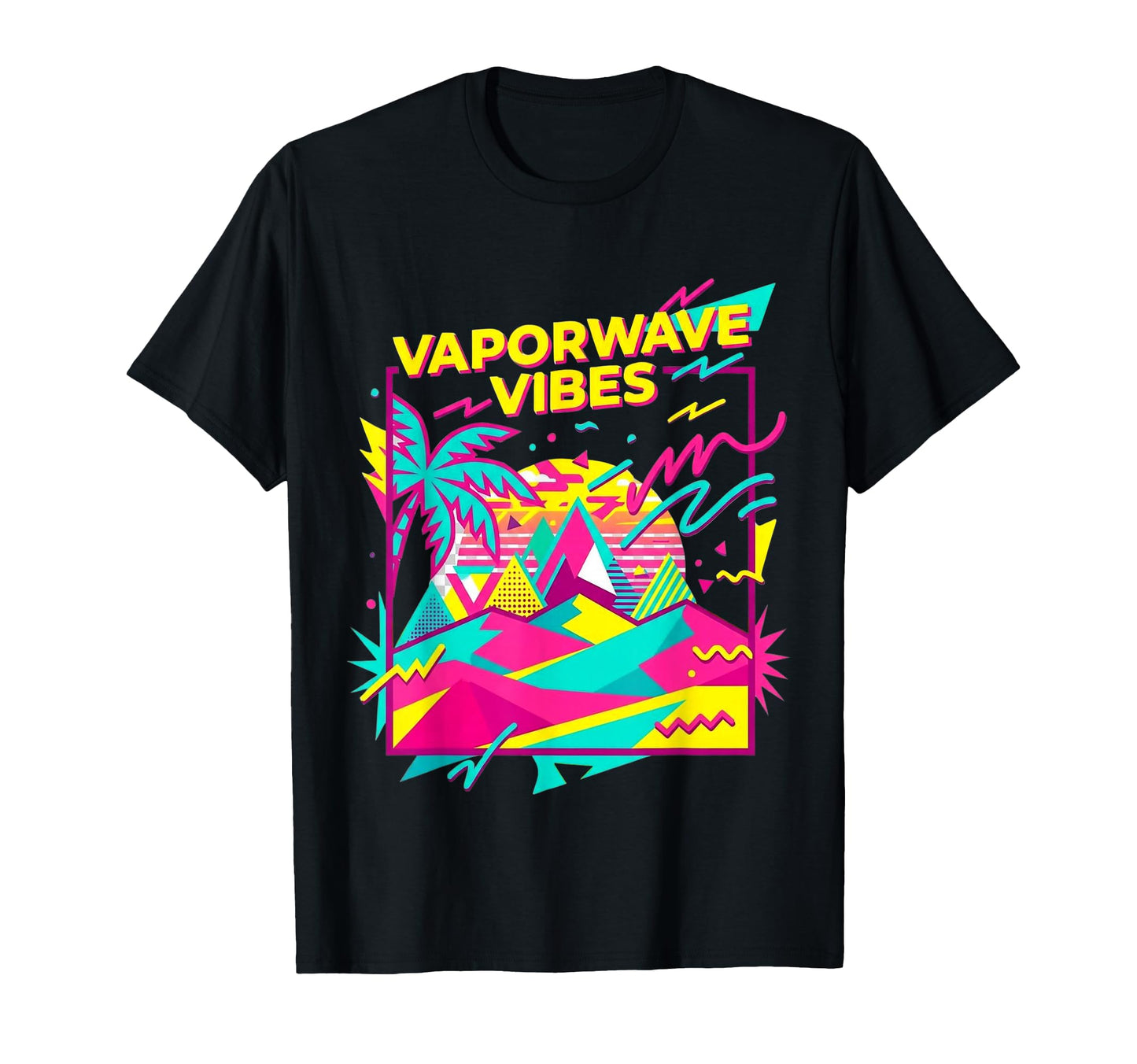 Vaporwave Vibes 1980S Memphis Geometric T-Shirt - Graphic Print Men Women - T-Shirt, Sweatshirt, Hoodie