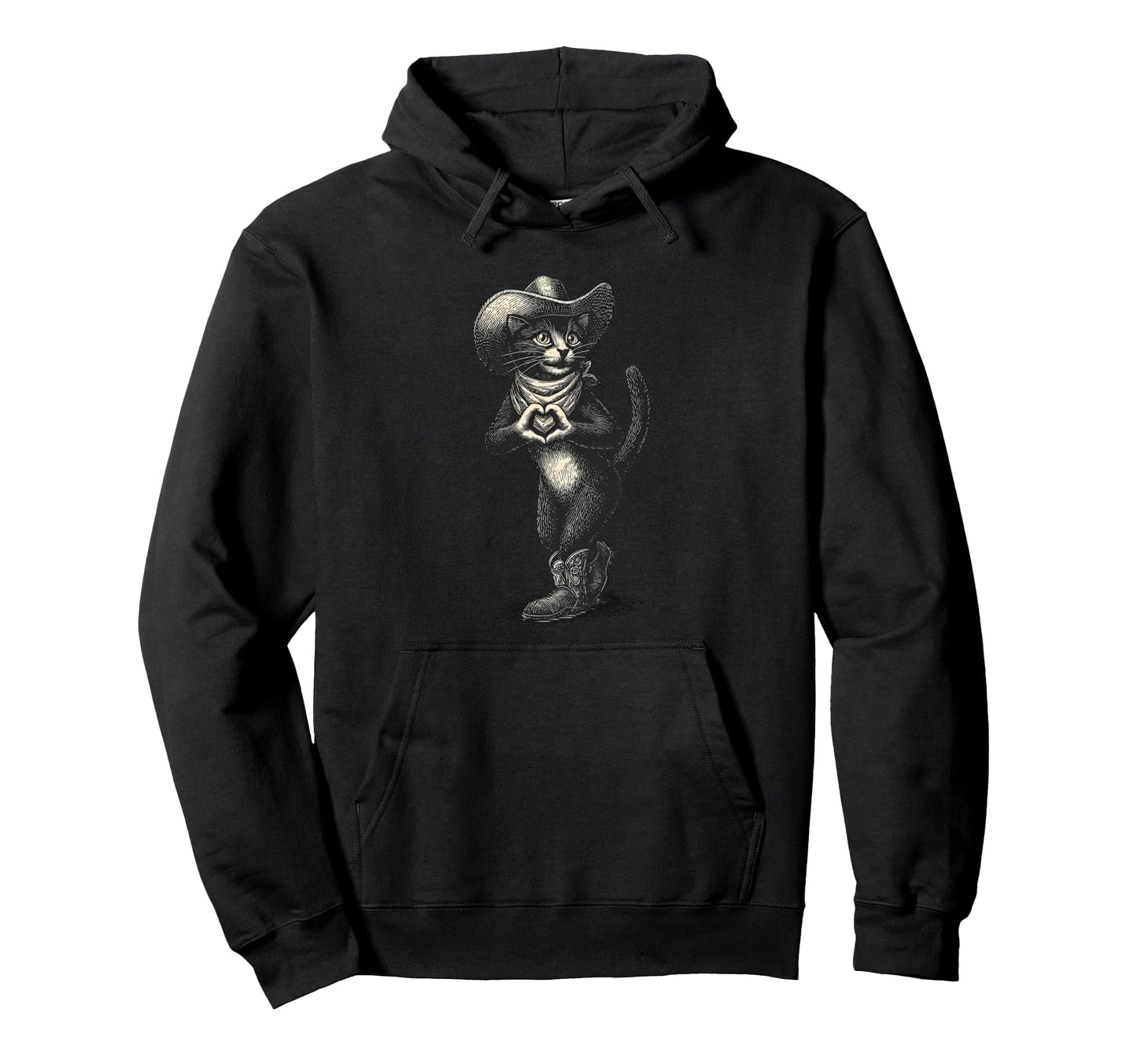 Cowboy Cat Western Country Cowgirl Hoodie - Streetwear Style for Adults - T-Shirt, Sweatshirt, Hoodie