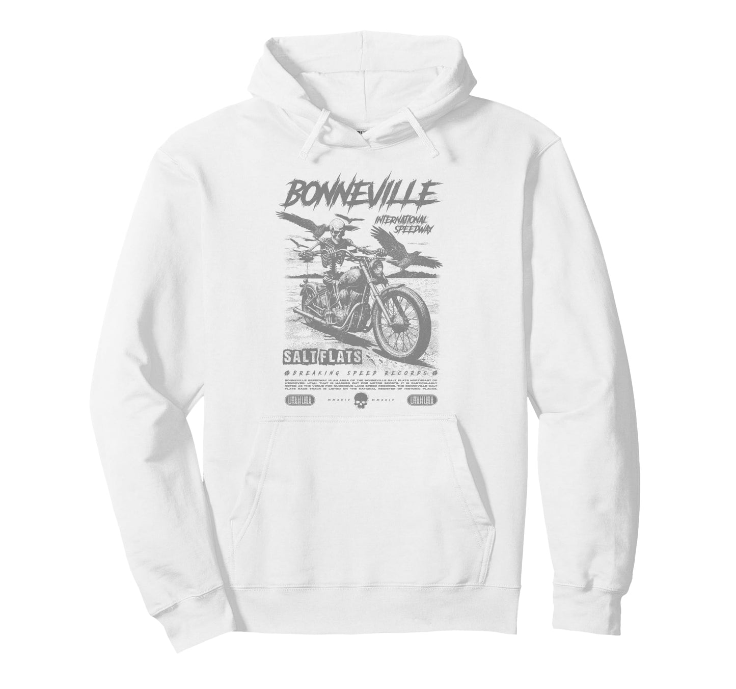 Bonneville Salt Flats Motorcycle Racing Hoodie - Trendy Graphic Unisex - T-Shirt, Sweatshirt, Hoodie