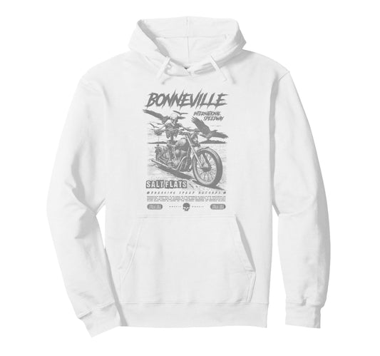 Bonneville Salt Flats Motorcycle Racing Hoodie - Trendy Graphic Unisex - T-Shirt, Sweatshirt, Hoodie