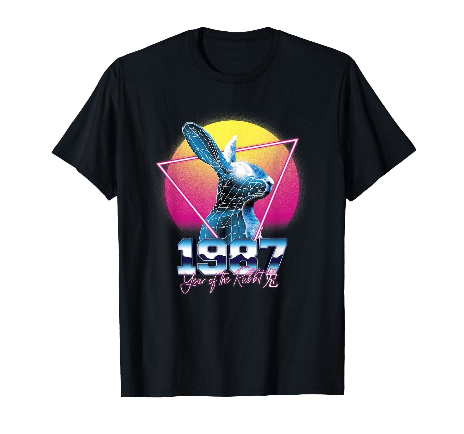 1987 Year Rabbit Vaporwave Aesthetic T-Shirt - Custom Art Print Unisex - T-Shirt, Sweatshirt, Hoodie