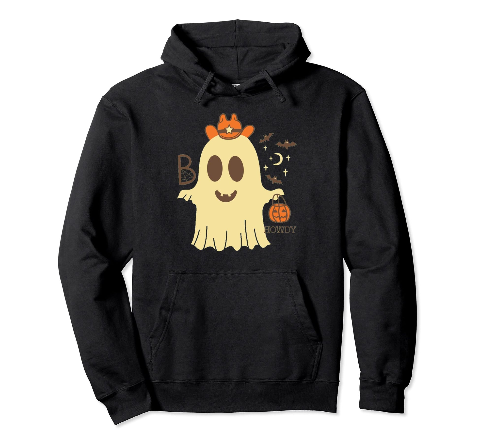 Howdy Halloween Boo Ghosts Pumpkin Hoodie - Fun Novelty Design for Adults - T-Shirt, Sweatshirt, Hoodie