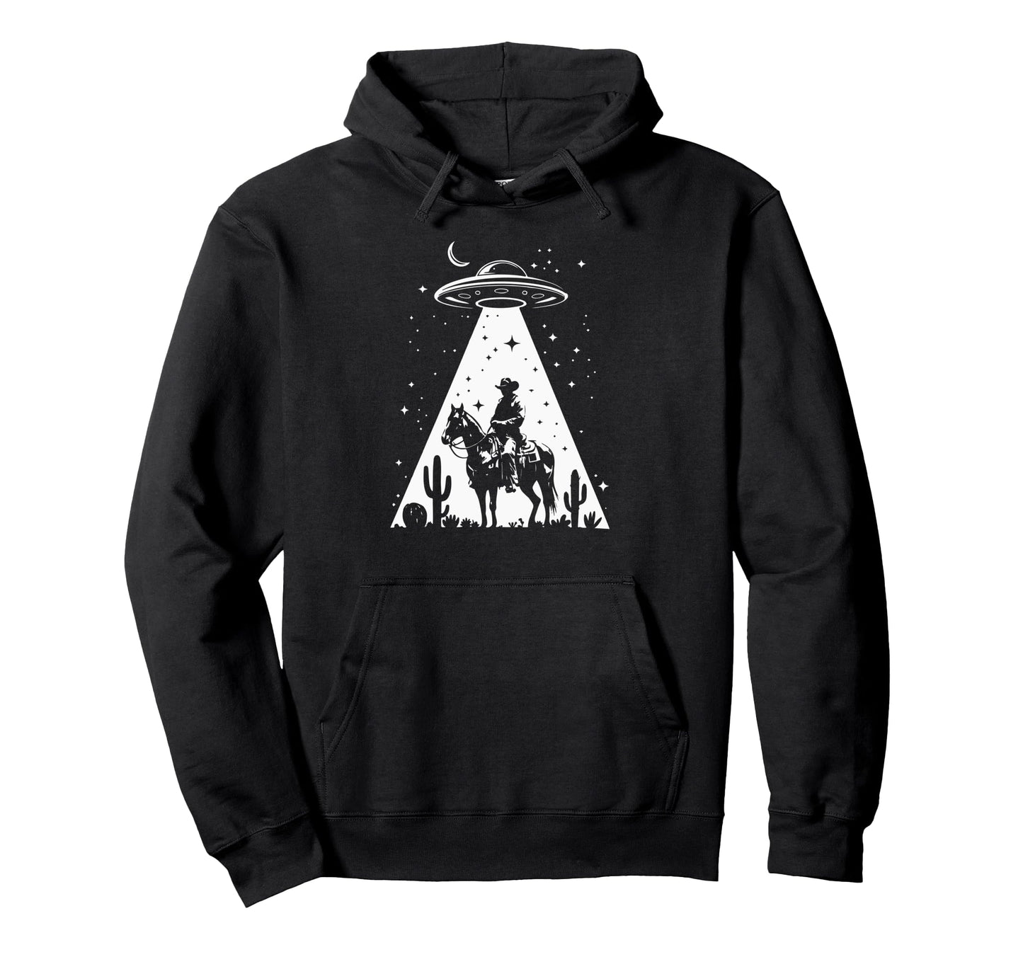 Cowboy Ufo Abduction Wild West Hoodie - Trendy Graphic for Adults - T-Shirt, Sweatshirt, Hoodie