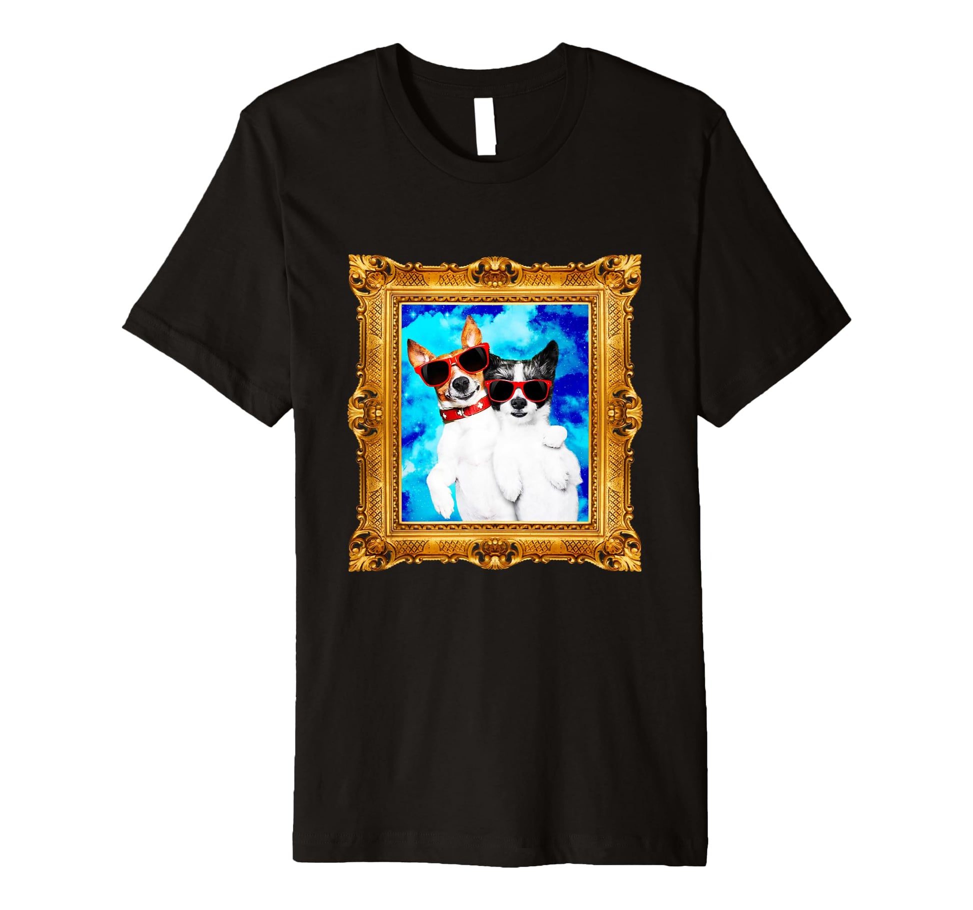 Funny Dogs Portrait Retrowave Aesthetic T-Shirt - Graphic Print for Adults - T-Shirt, Sweatshirt, Hoodie