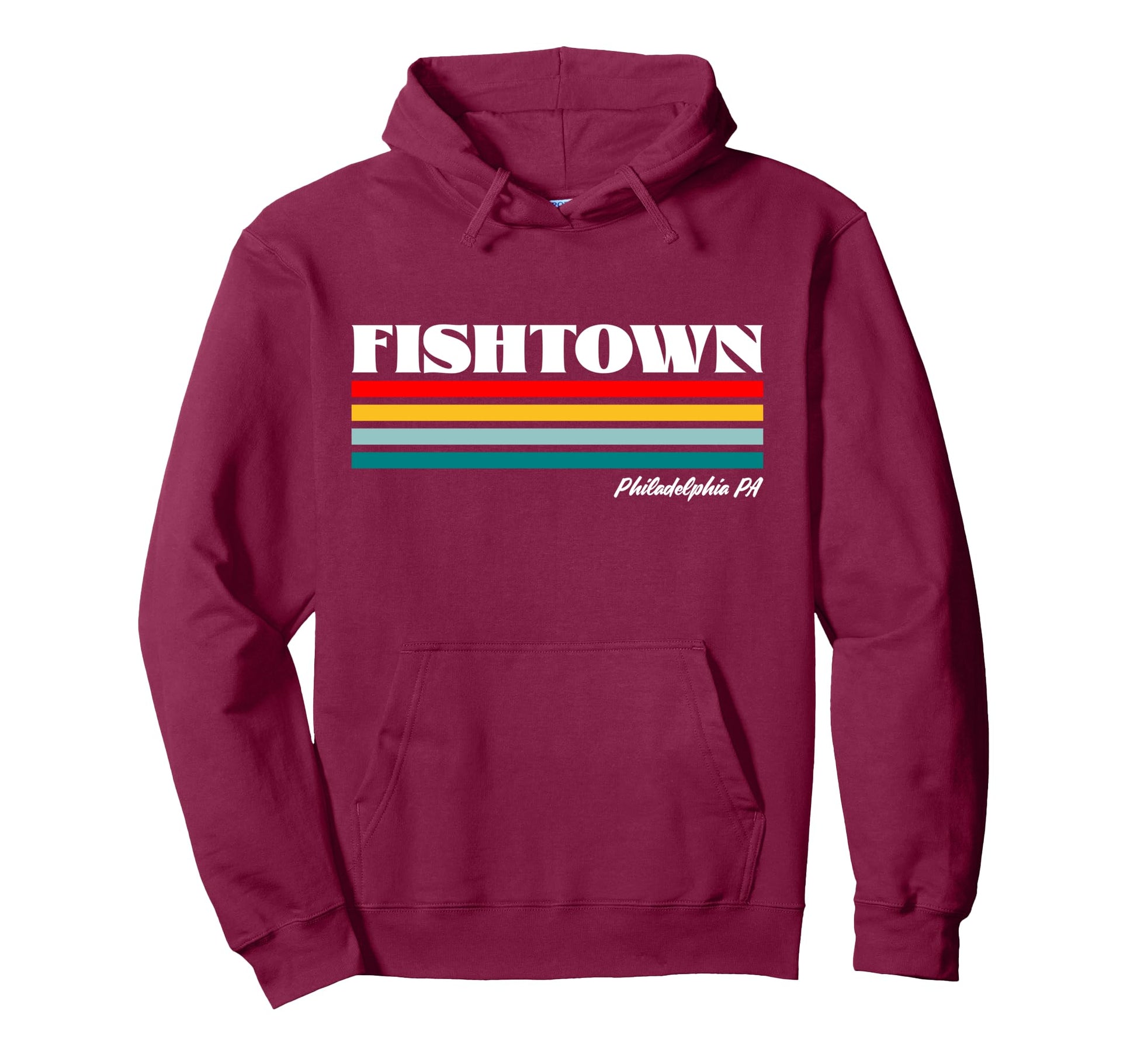 Fishtown Philadelphia Pa Rainbow Stripes Hoodie - Unique Graphic for Adults - T-Shirt, Sweatshirt, Hoodie