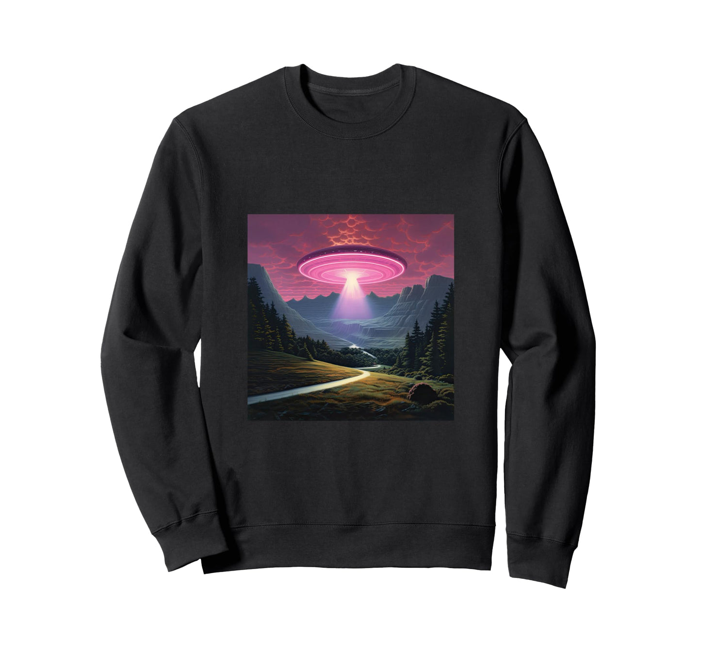 Alien Abduction Alien Vaporwave Ufo Sweatshirt - Fun Novelty Design Unisex - T-Shirt, Sweatshirt, Hoodie