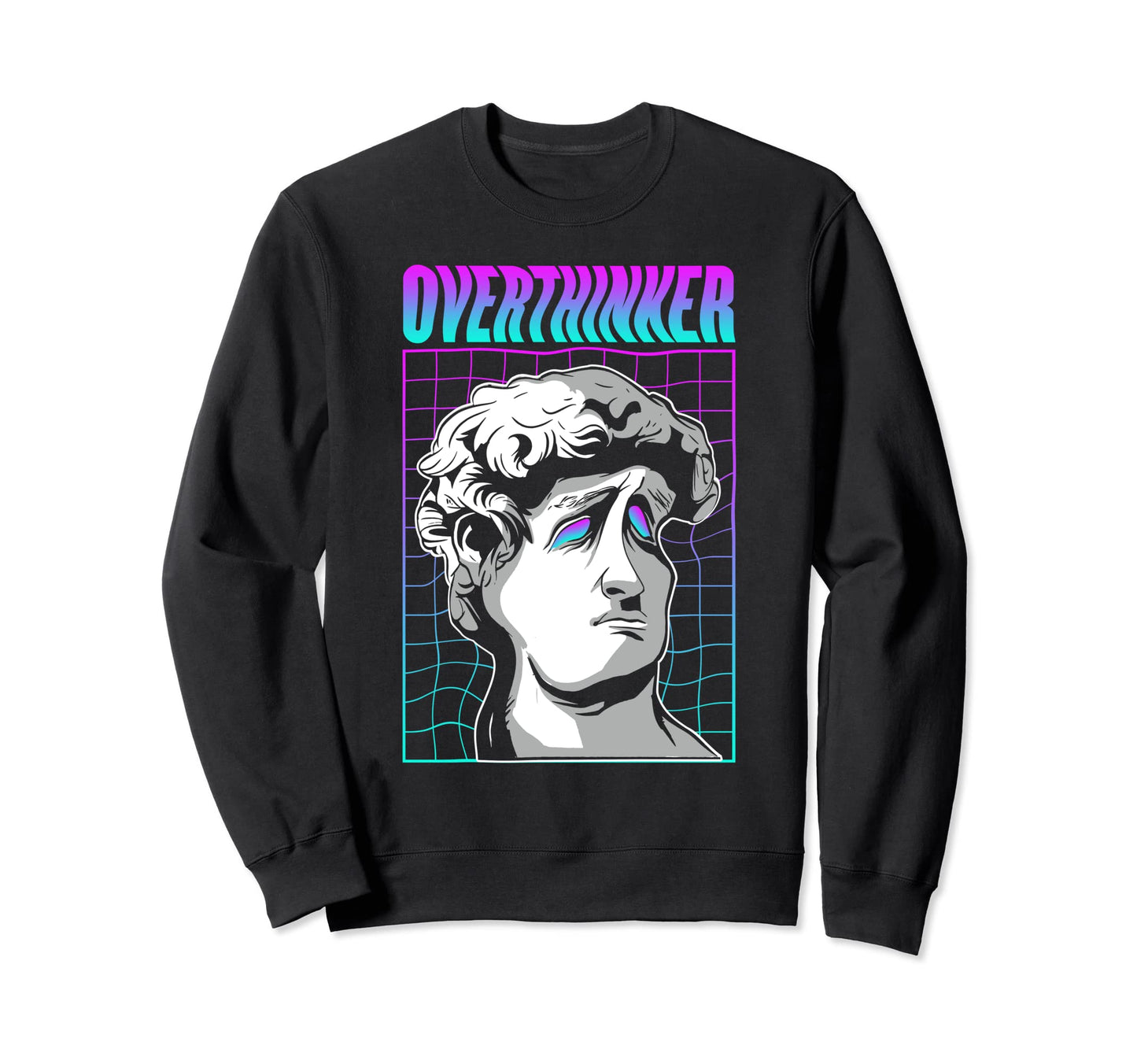 Overthinker Greek Statue Vaporwave Sweatshirt - Trendy Graphic Men Women - T-Shirt, Sweatshirt, Hoodie