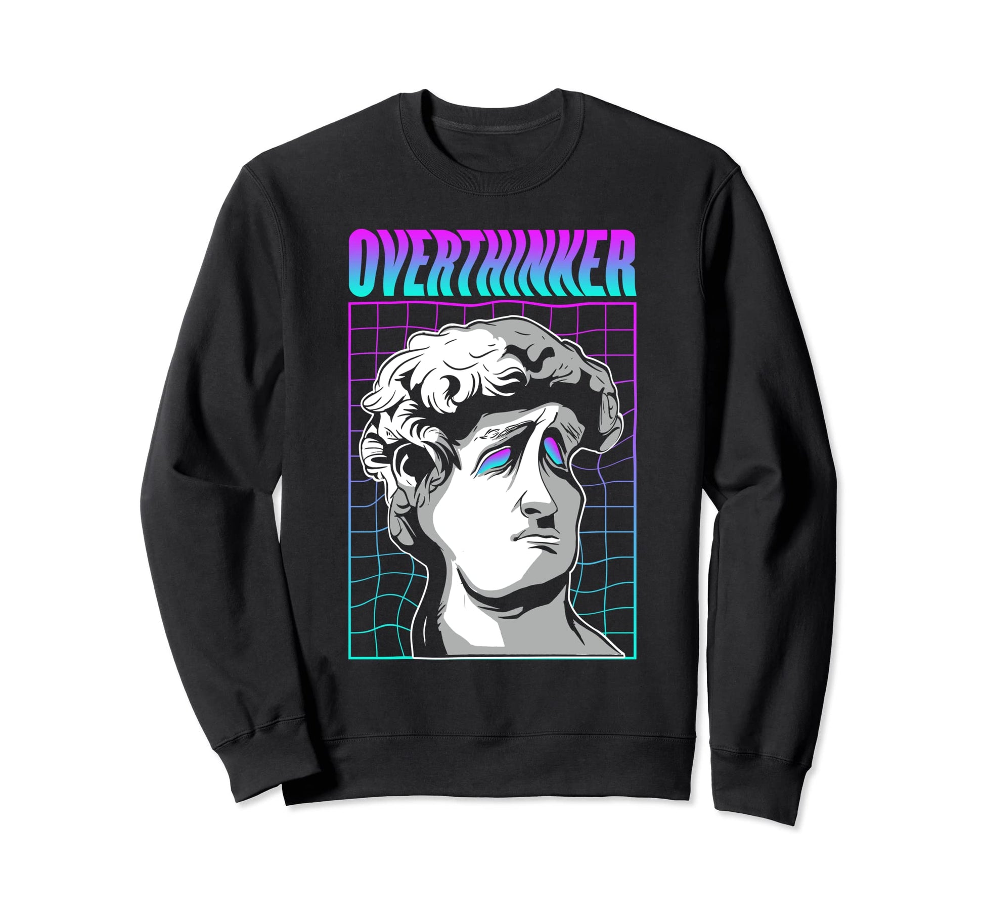 Overthinker Greek Statue Vaporwave Sweatshirt - Trendy Graphic Men Women - T-Shirt, Sweatshirt, Hoodie