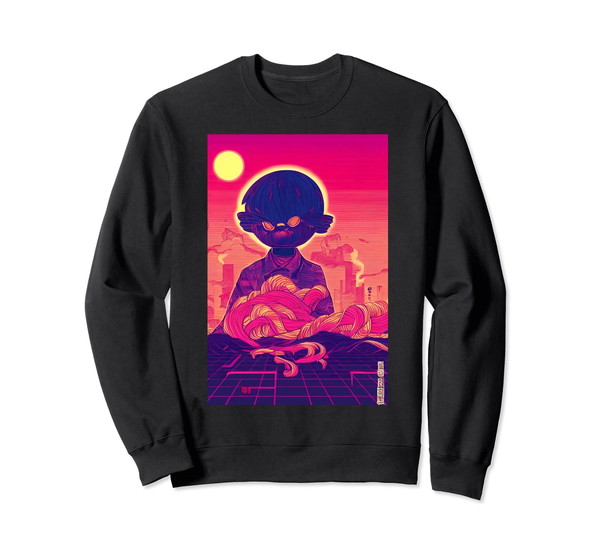 Scary Kawaii Cat Japanese Sweatshirt - Casual Everyday Wear for Adults - T-Shirt, Sweatshirt, Hoodie