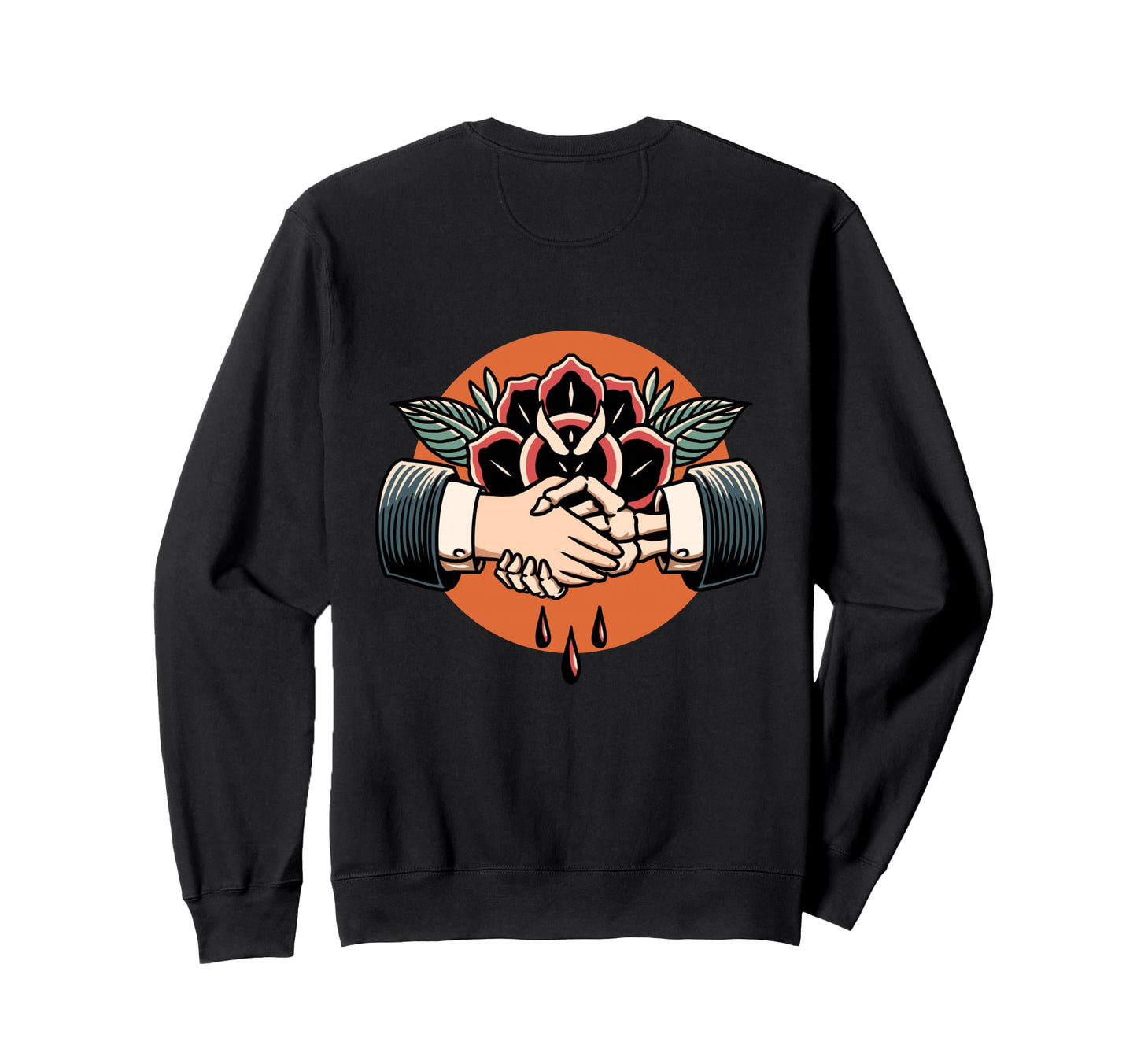 Deal Death Backprint Sad Aesthetic Edgy Sweatshirt - Unique Graphic Unisex - T-Shirt, Sweatshirt, Hoodie