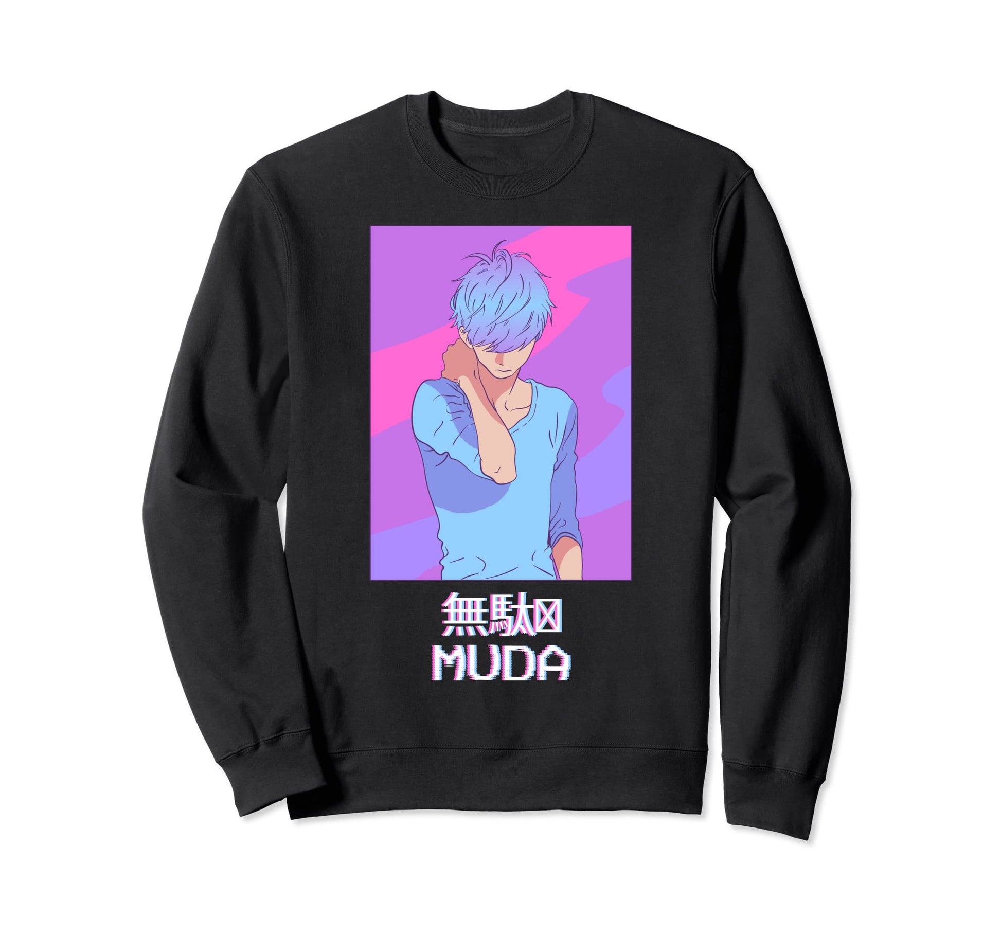 Emo Anime Japanese Vaporwave Sweatshirt - Minimalist Print for Adults - T-Shirt, Sweatshirt, Hoodie
