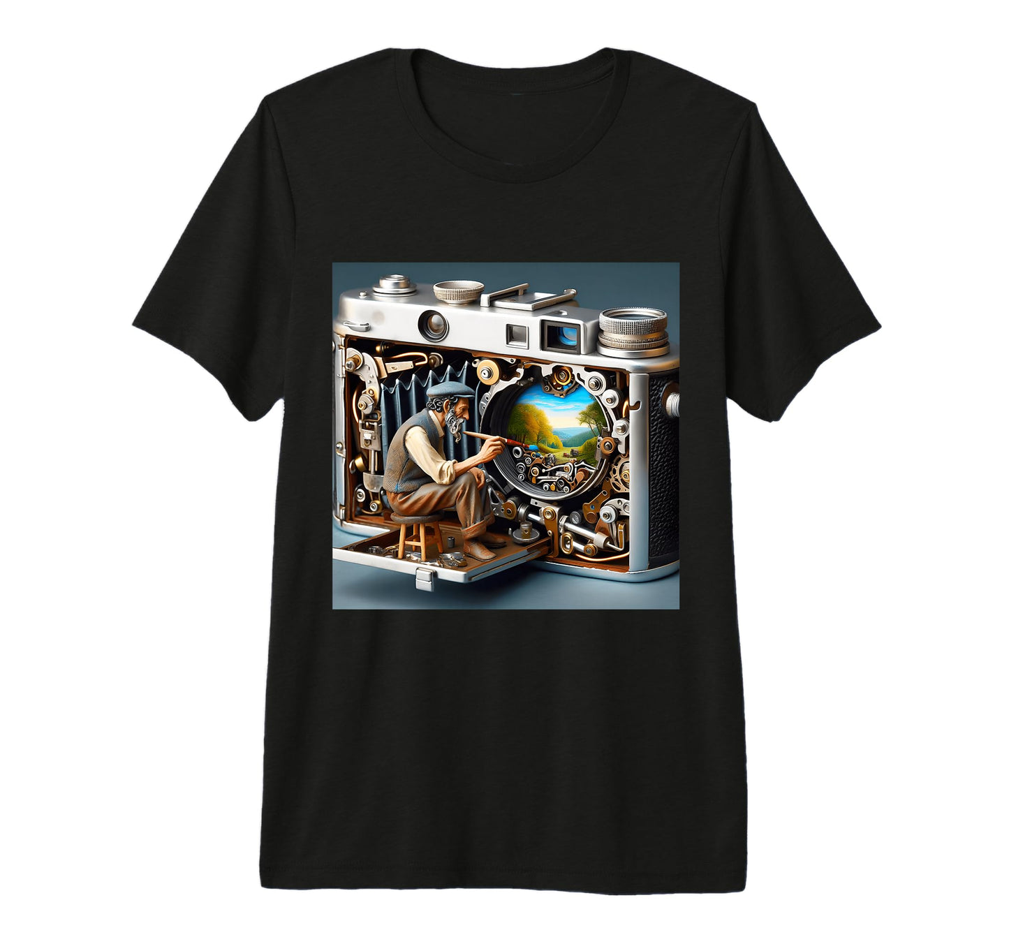 Fantasy Camera Painting Landscape T-Shirt - Casual Everyday Wear Unisex - T-Shirt, Sweatshirt, Hoodie
