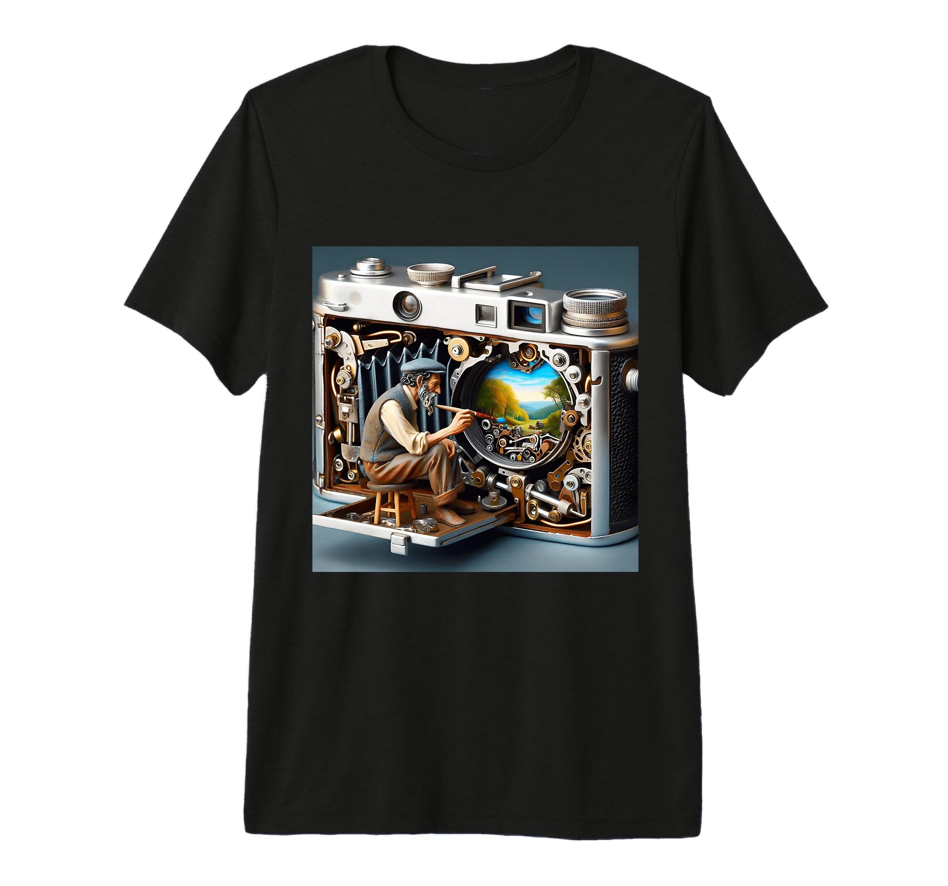Fantasy Camera Painting Landscape T-Shirt - Casual Everyday Wear Unisex - T-Shirt, Sweatshirt, Hoodie
