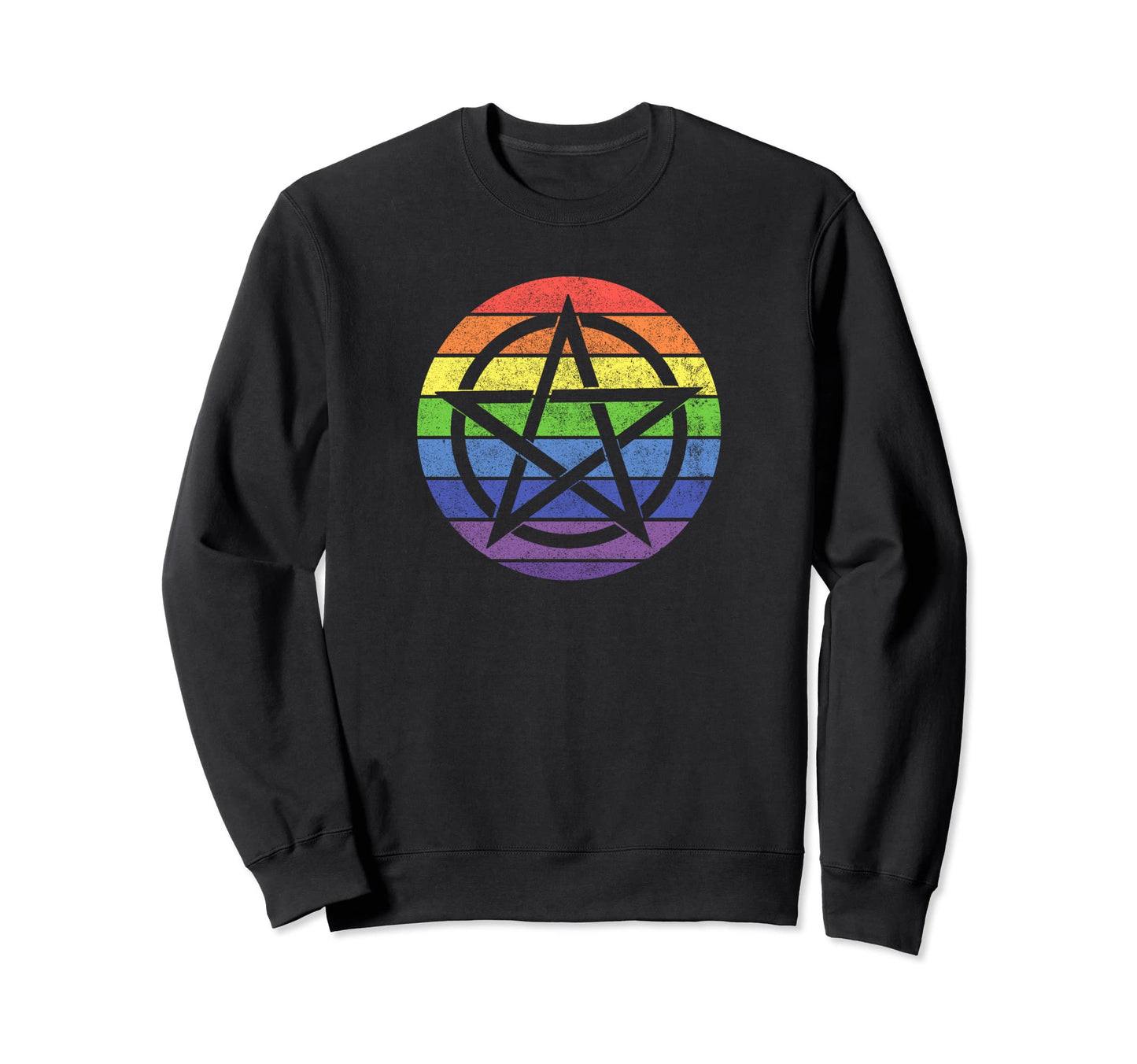 Lgbt Rainbow Pentagram Wiccan Pagan Sweatshirt - Novelty Apparel Men Women - T-Shirt, Sweatshirt, Hoodie