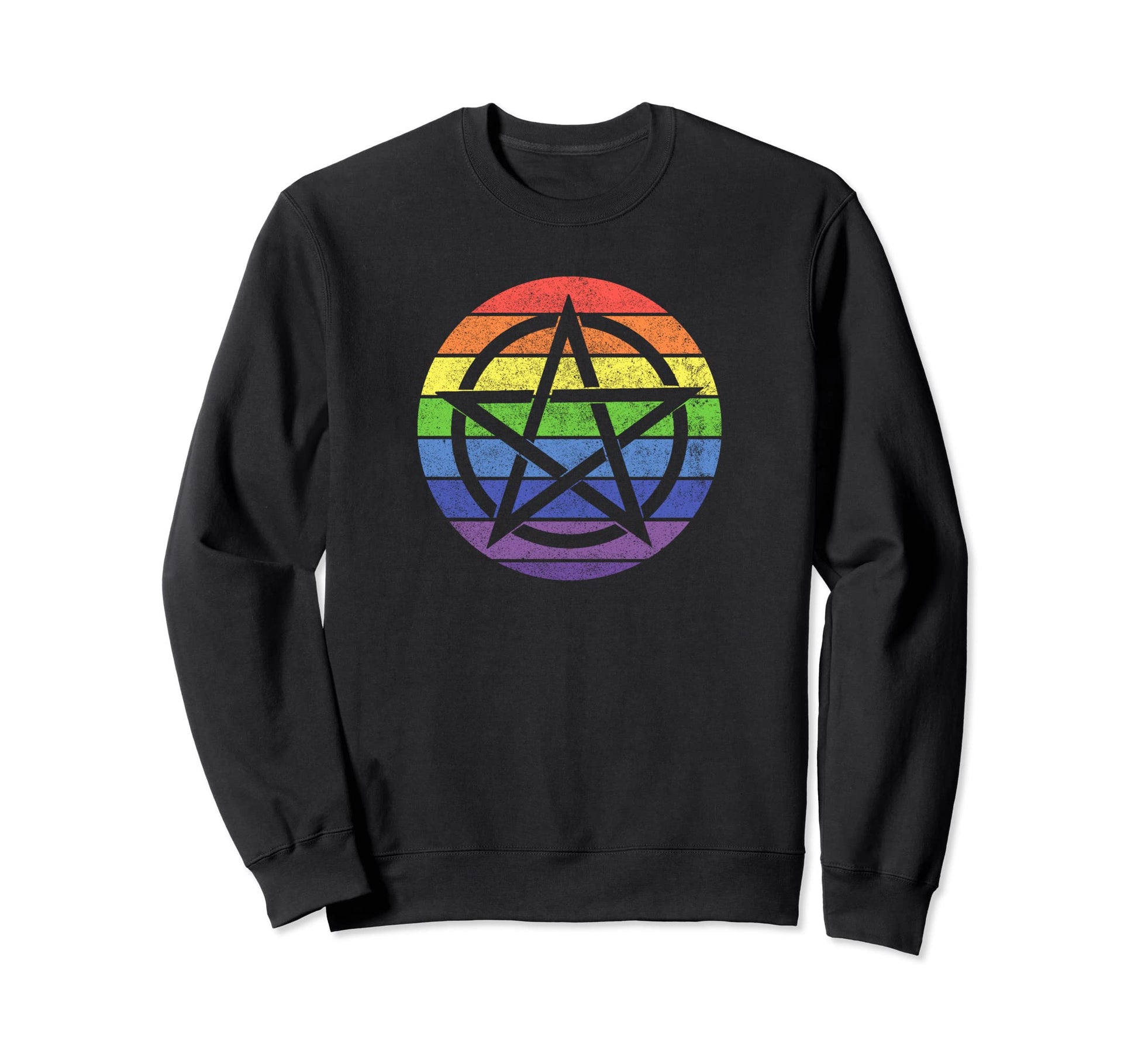 Lgbt Rainbow Pentagram Wiccan Pagan Sweatshirt - Novelty Apparel Men Women - T-Shirt, Sweatshirt, Hoodie