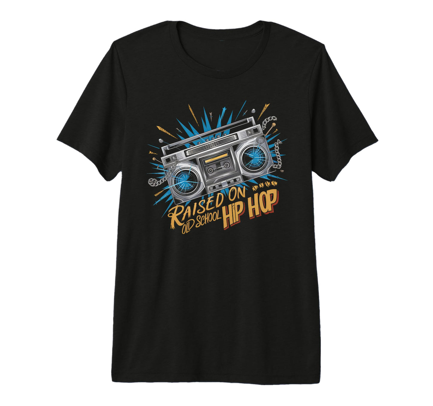 Raised Old School Graffiti Rap Hip Hop T-Shirt - Trendy Graphic for Adults - T-Shirt, Sweatshirt, Hoodie