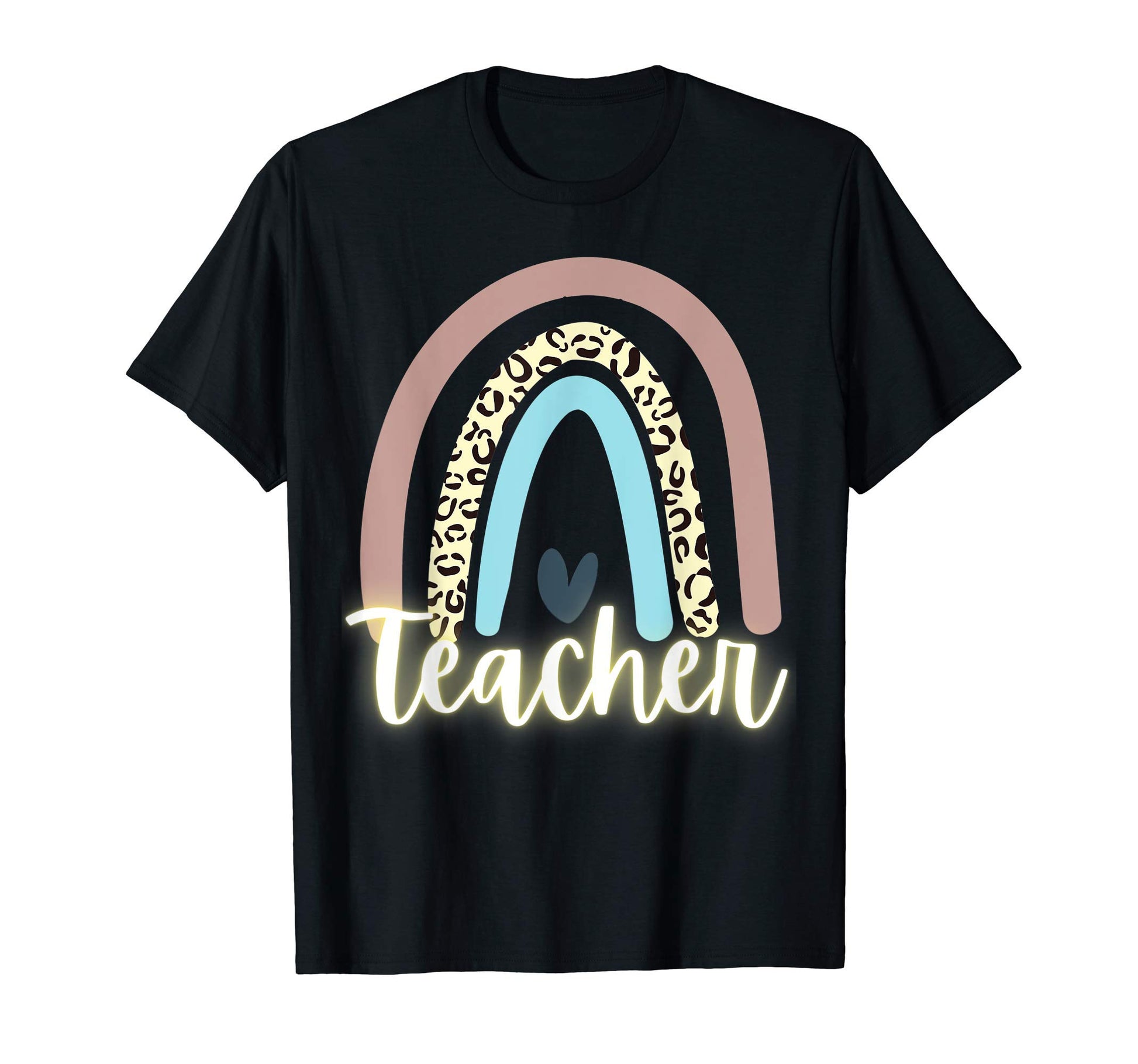 Teacher Rainbow Leopard Animal Heart T-Shirt - Streetwear Style Men Women - T-Shirt, Sweatshirt, Hoodie