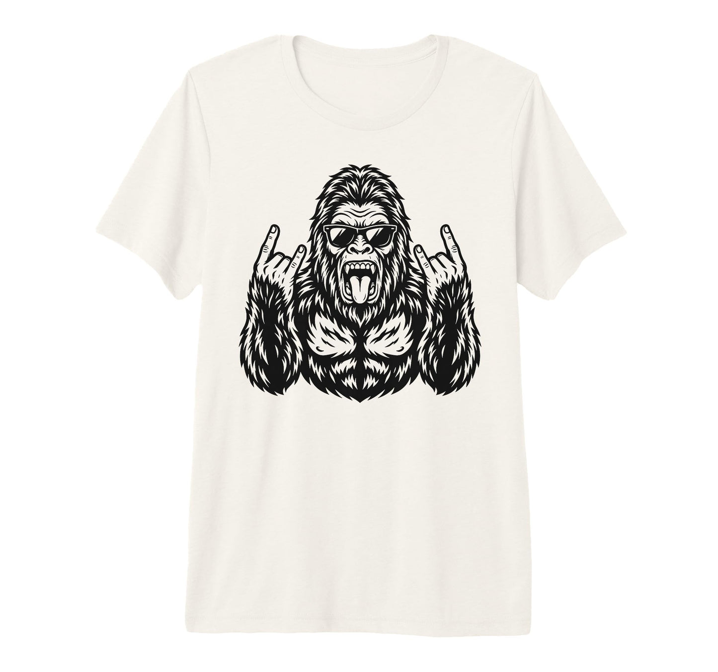 Rock Bigfoot Heavy Metal Vibes T-Shirt - Aesthetic Graphic for Adults - T-Shirt, Sweatshirt, Hoodie