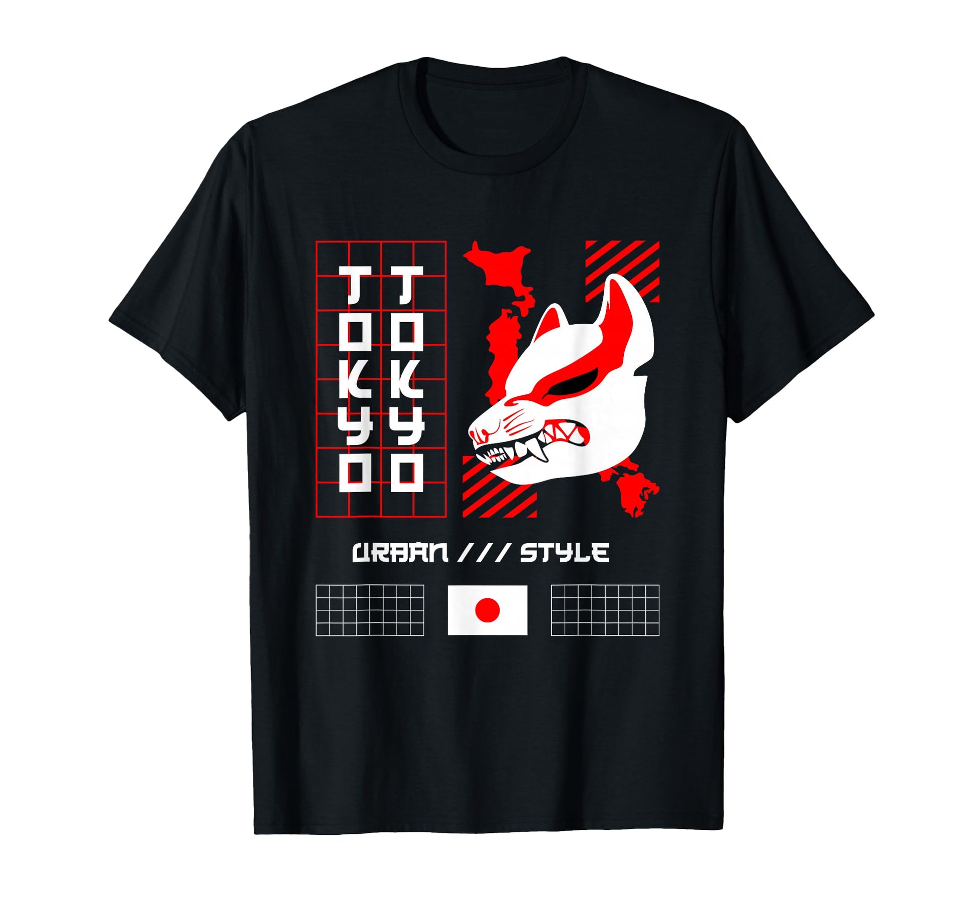 Tokyo Kitsune Japan Anime Aesthetic T-Shirt - Graphic Print for Adults - T-Shirt, Sweatshirt, Hoodie