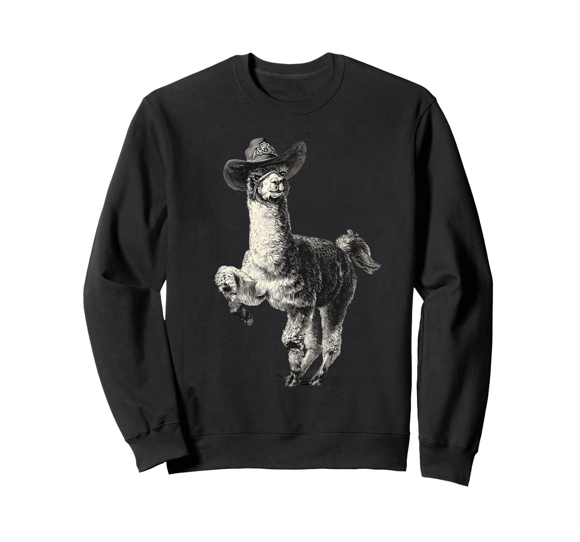 Country Cowboy Alpaca Rodeo Cowgirl Sweatshirt - Unique Graphic Unisex - T-Shirt, Sweatshirt, Hoodie